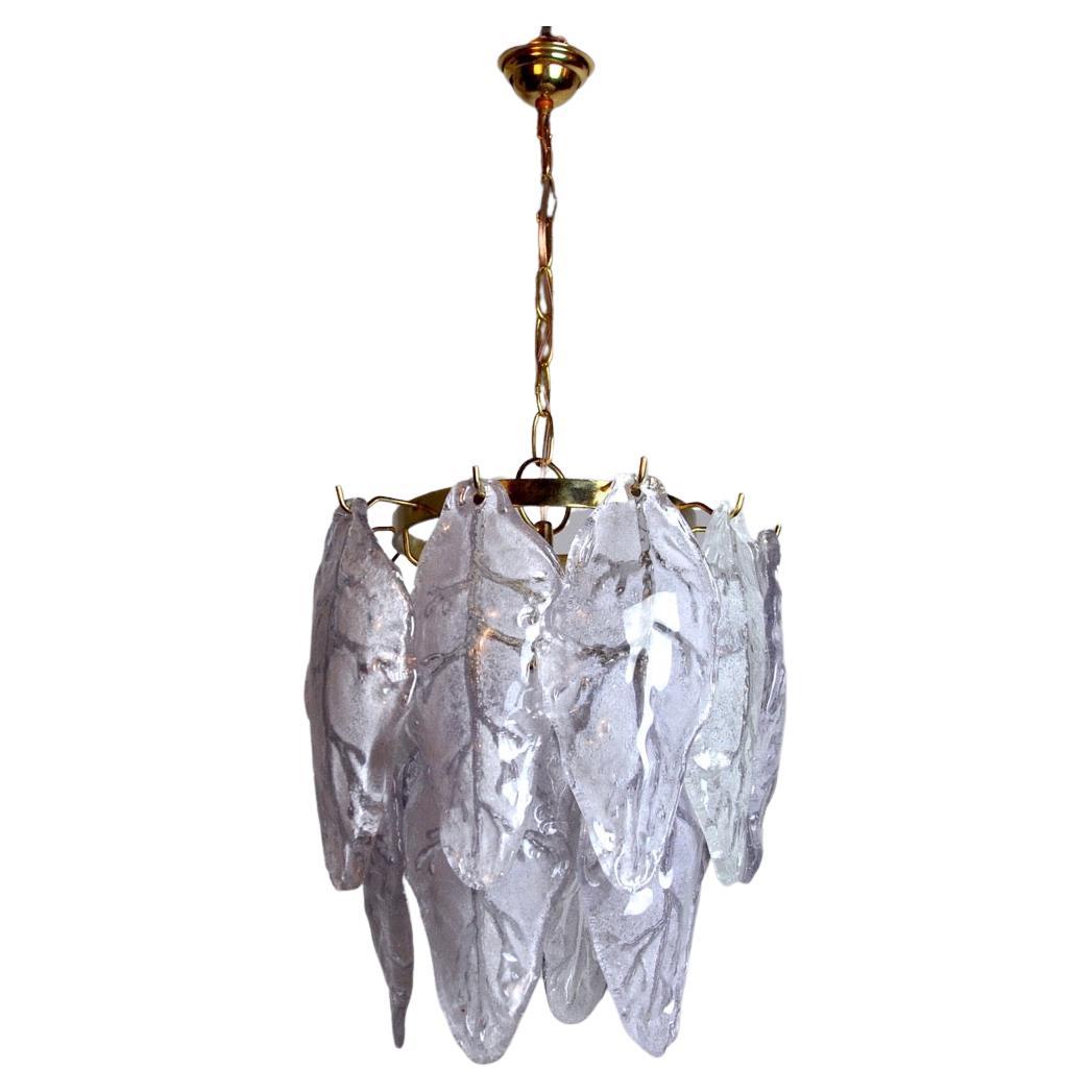 Mazzega Chandelier in Lila Murano Glass, Italy, 1970