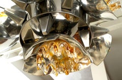 Mazzega Chandelier with Metal and Spikes