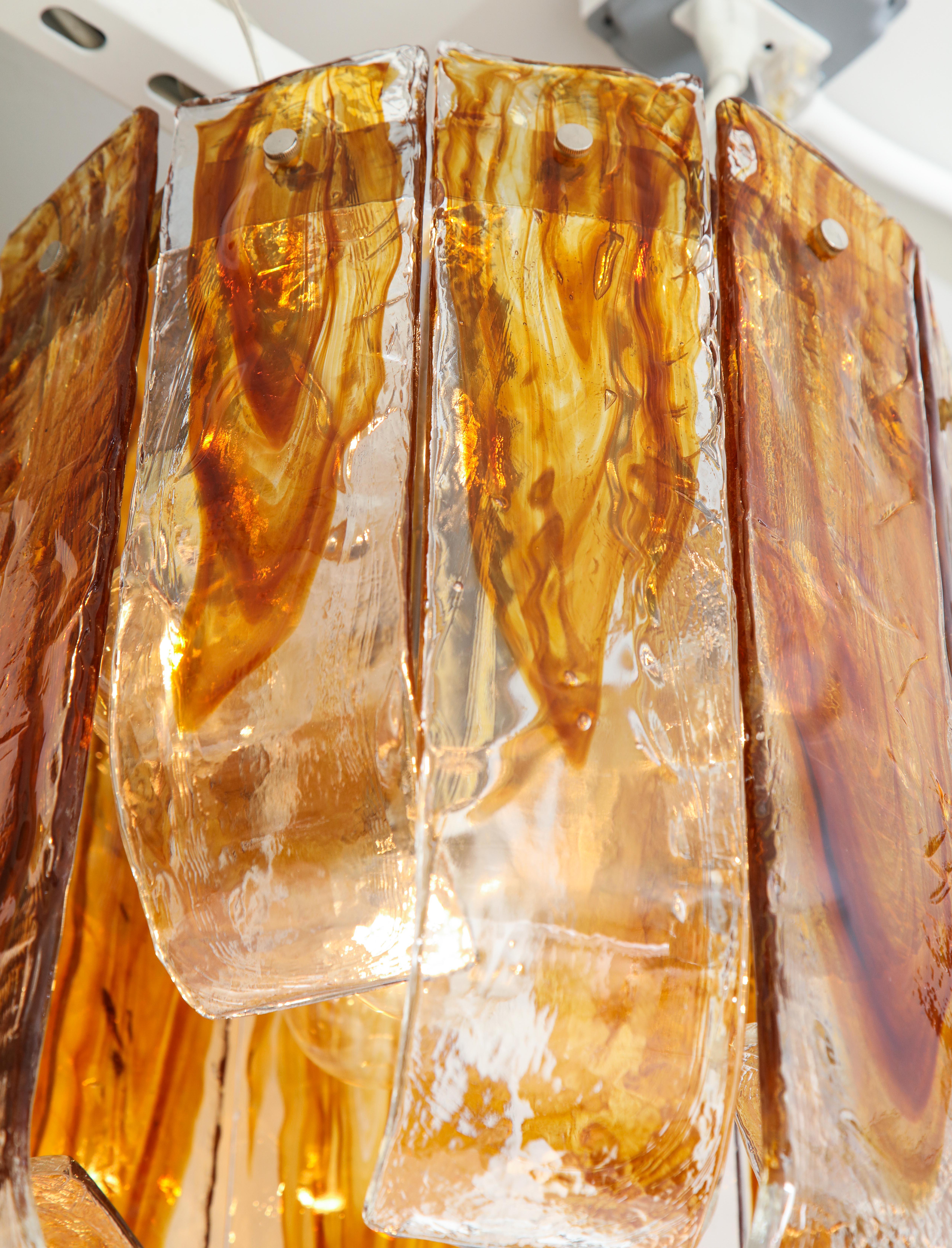 20th Century Mazzega Clear, Amber Flush Mount For Sale