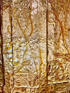 Mazzega Corner Wall Lighting Glass Murano Unique 130 cm, Italy 1970