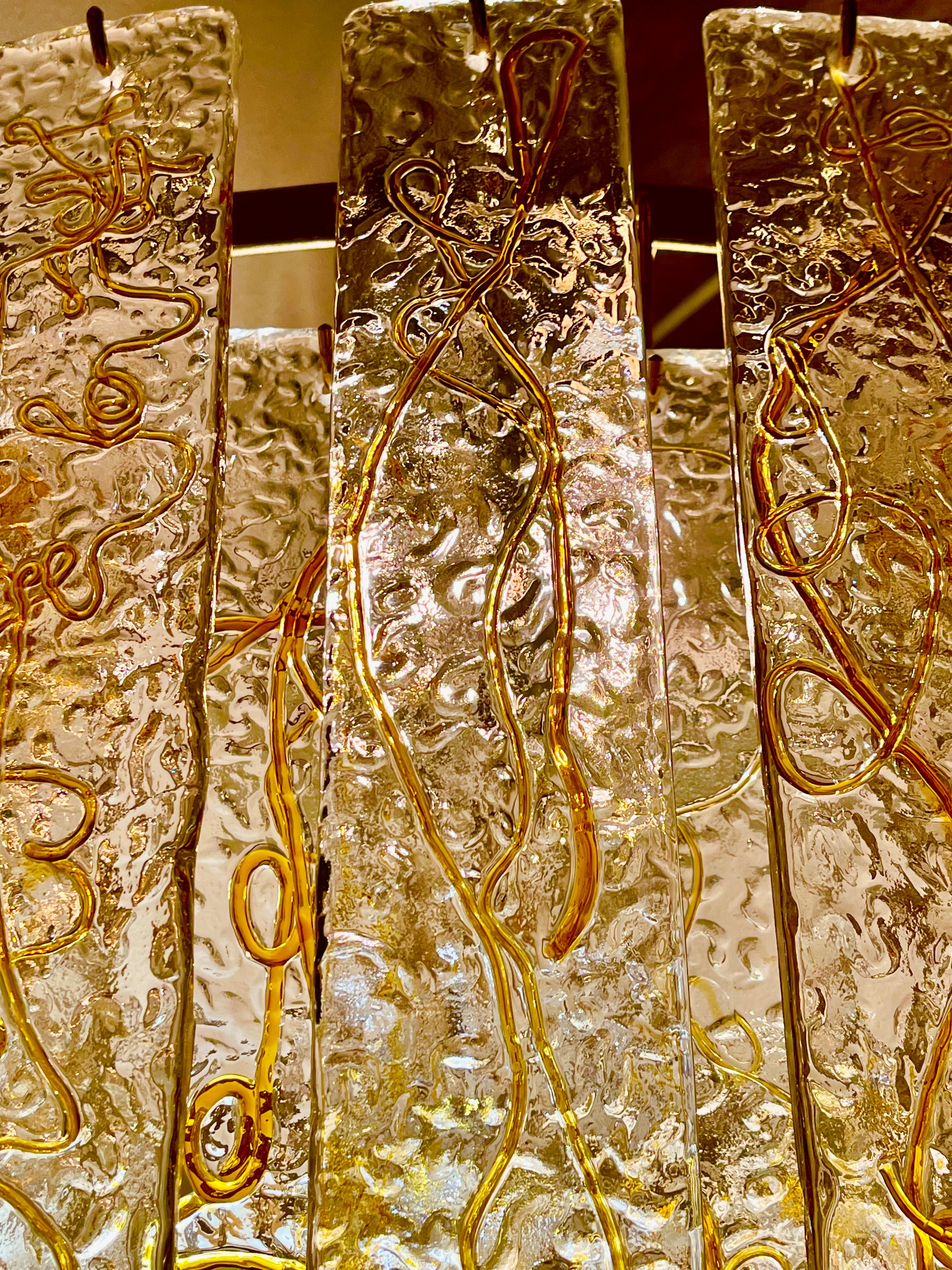 italien Mazzega Lights d'angle en verre Murano Unique , Italie 1970 en vente