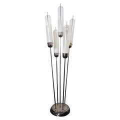 Mazzega Floor Lamp Murano Glass and Chrome, Italy, 1970s