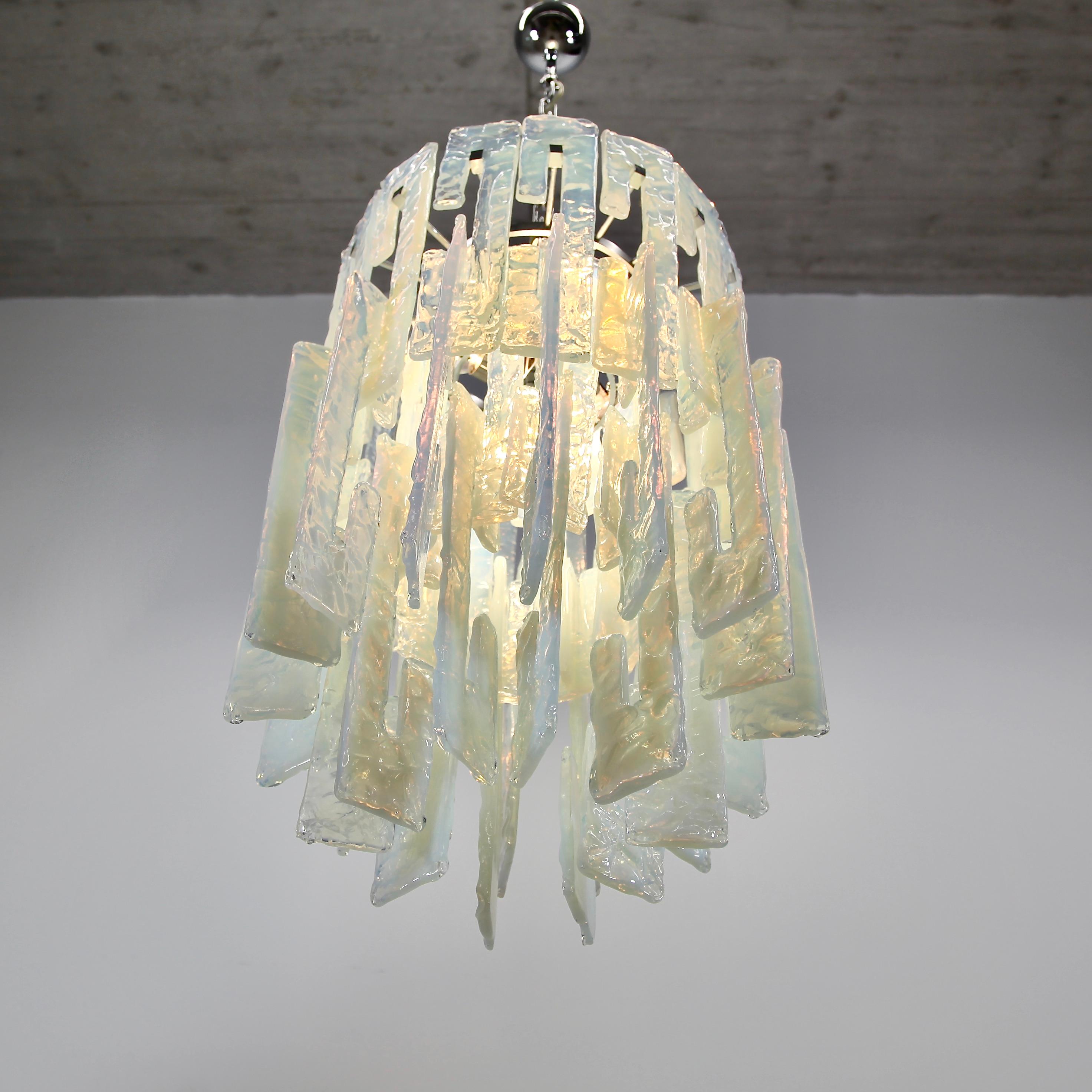 Metà XX secolo Lampadario in vetro Mazzega, anni '60 in vendita