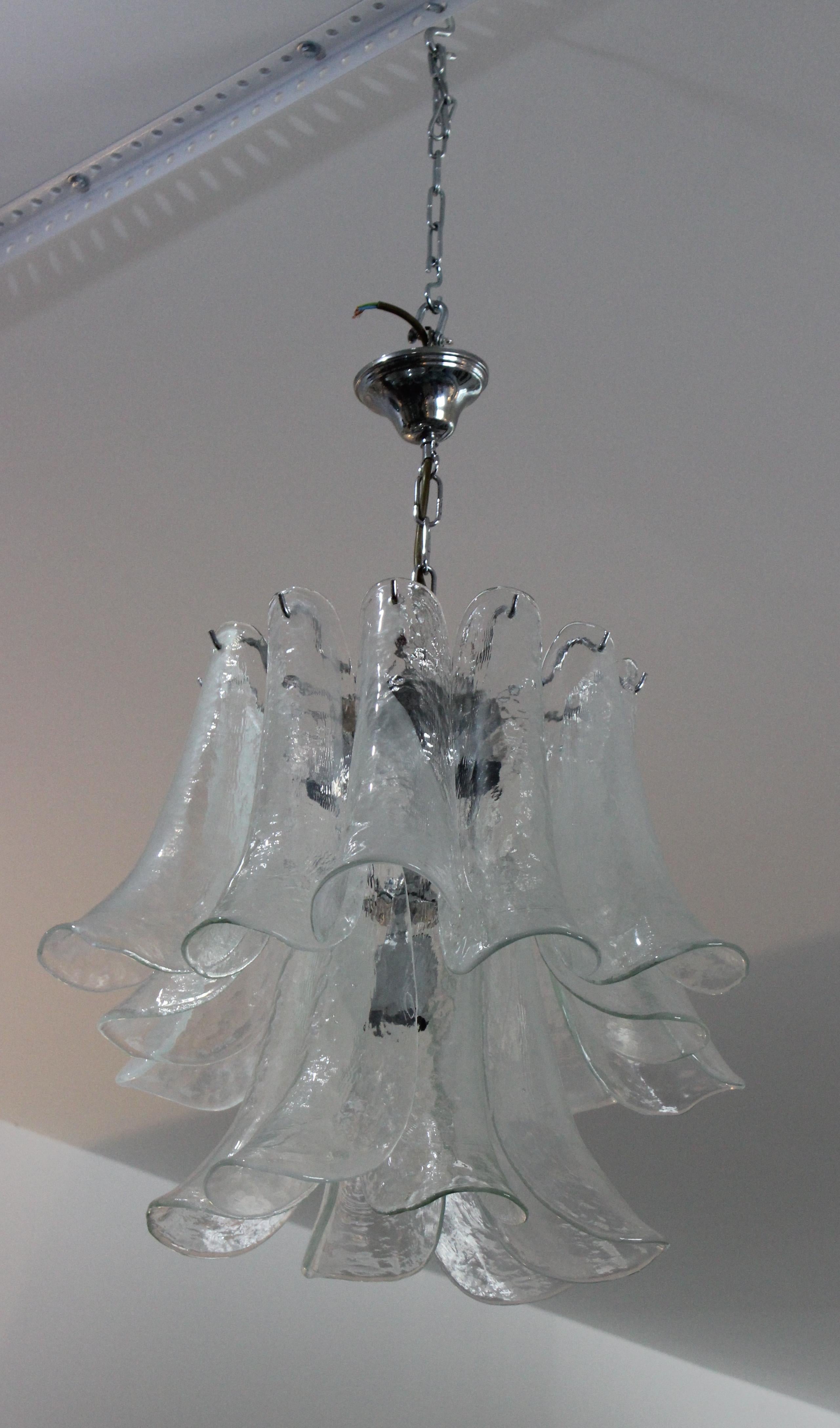 Hand-Crafted Mazzega Glass Chandelier