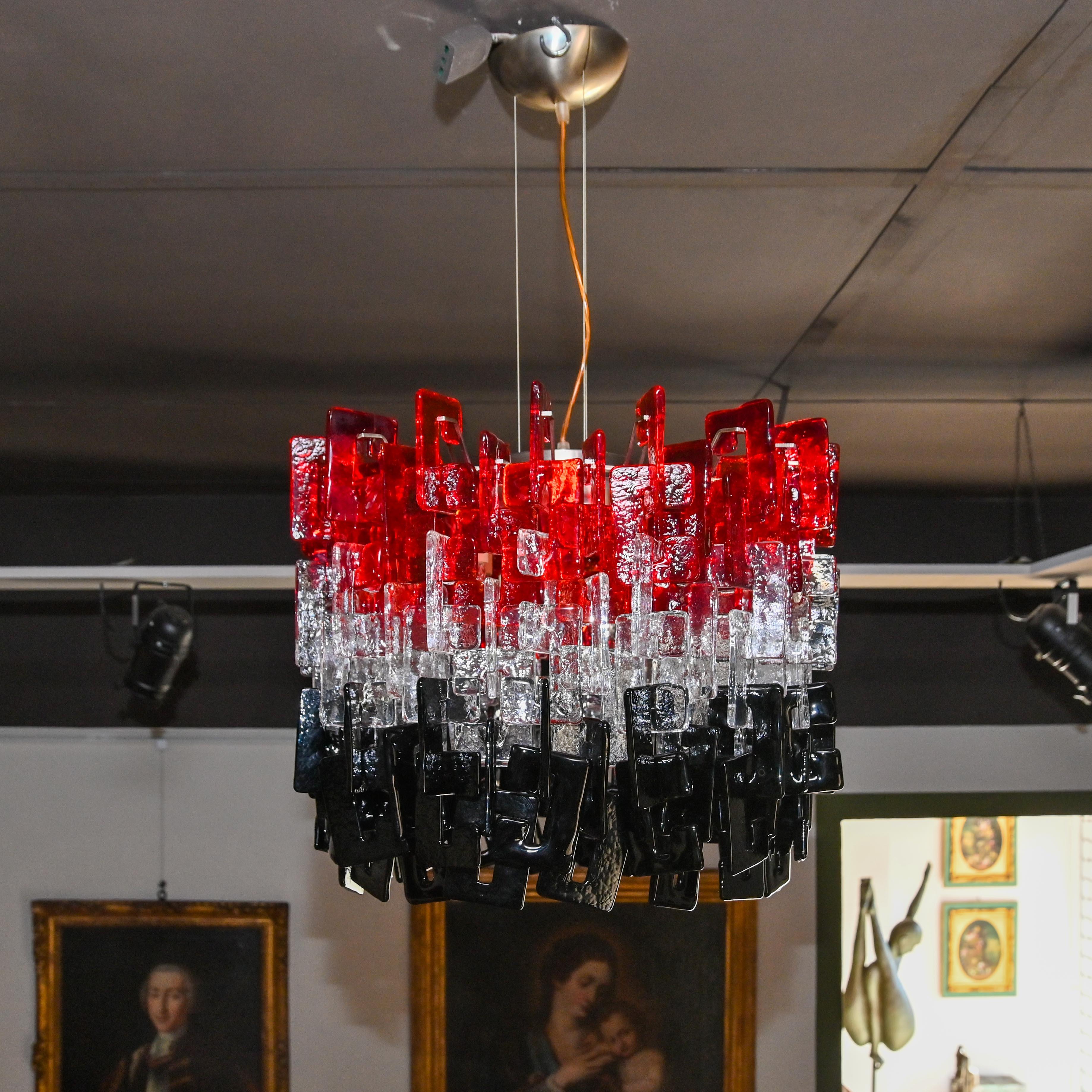 Mazzega Glass Chandelier, Murano, 1960 In Excellent Condition In Budapest, HU