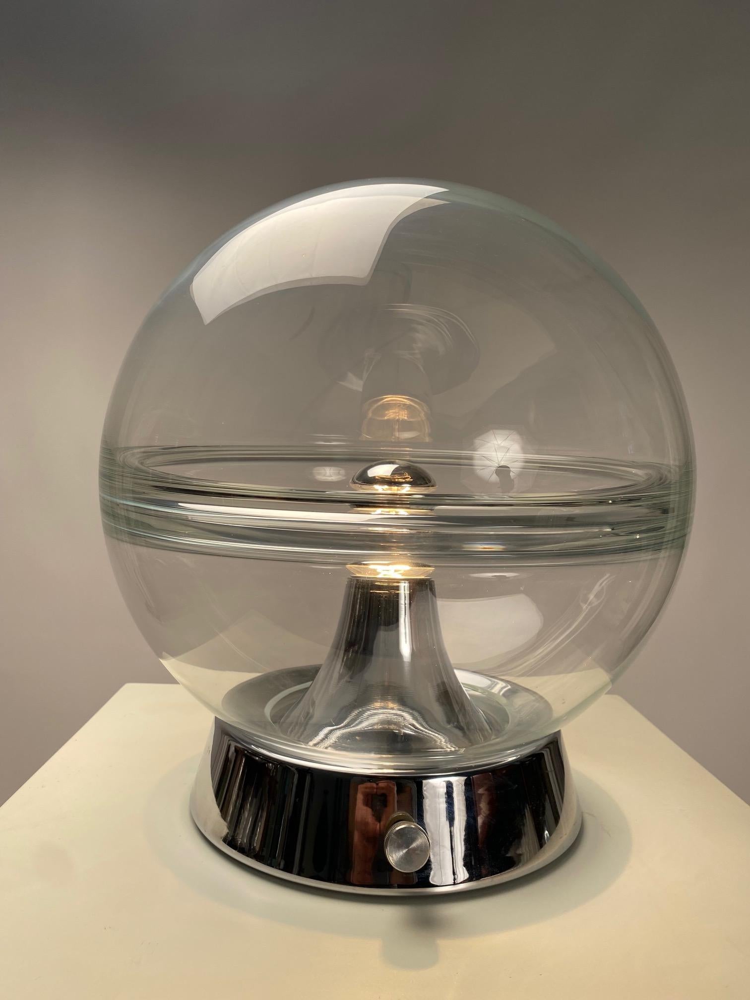 Space Age Mazzega glass table lamp, Nason (Attr.), 1970s For Sale