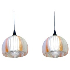 Paar Mazzega-Kugeln mit Murano-Bicolor aus Glas, Italien, 1970