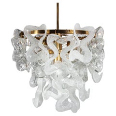 Mazzega Interlocking Glass Panels Chandelier 1960s