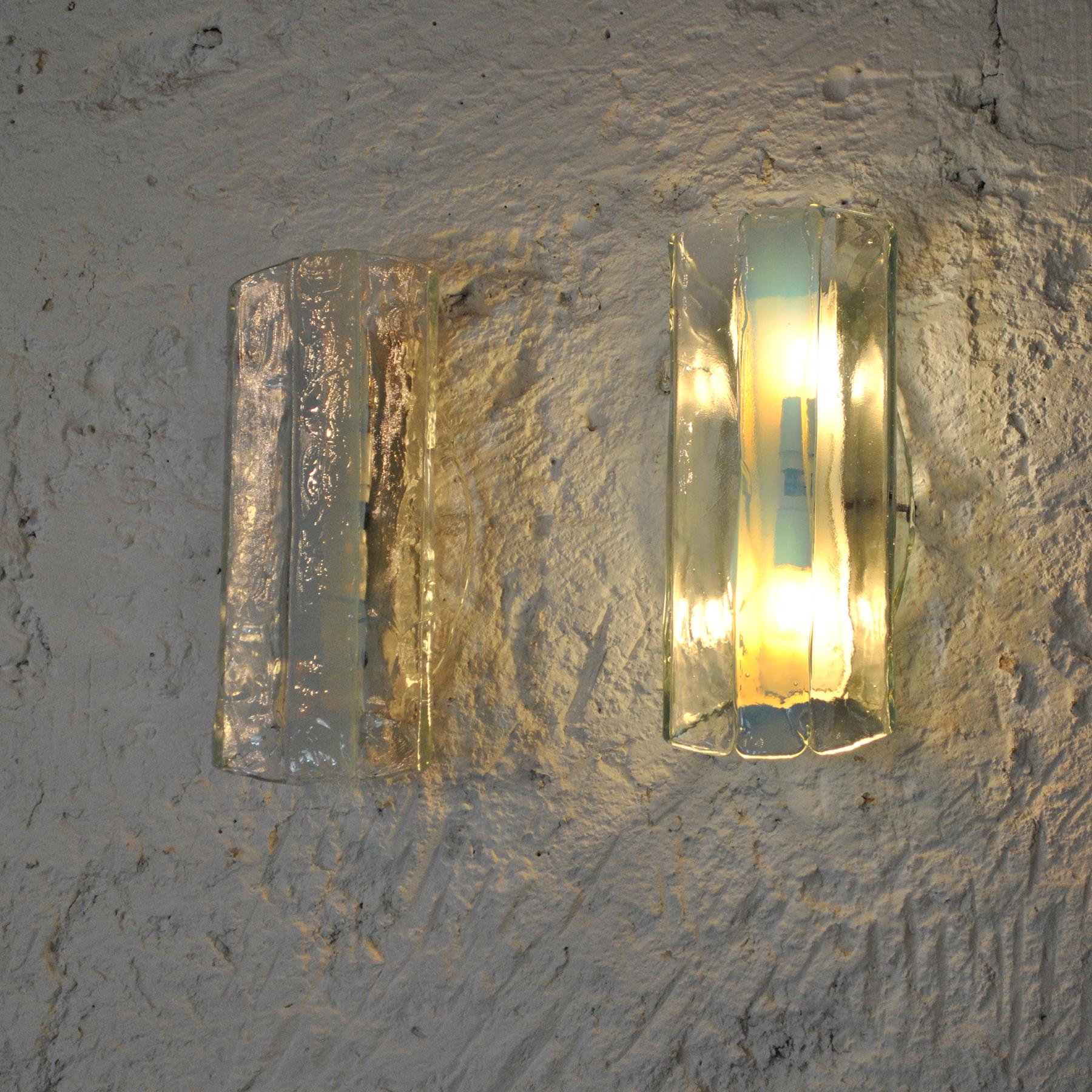 Mazzega Italian Midcentury Murano Sconces from the Late Sixties For Sale 5