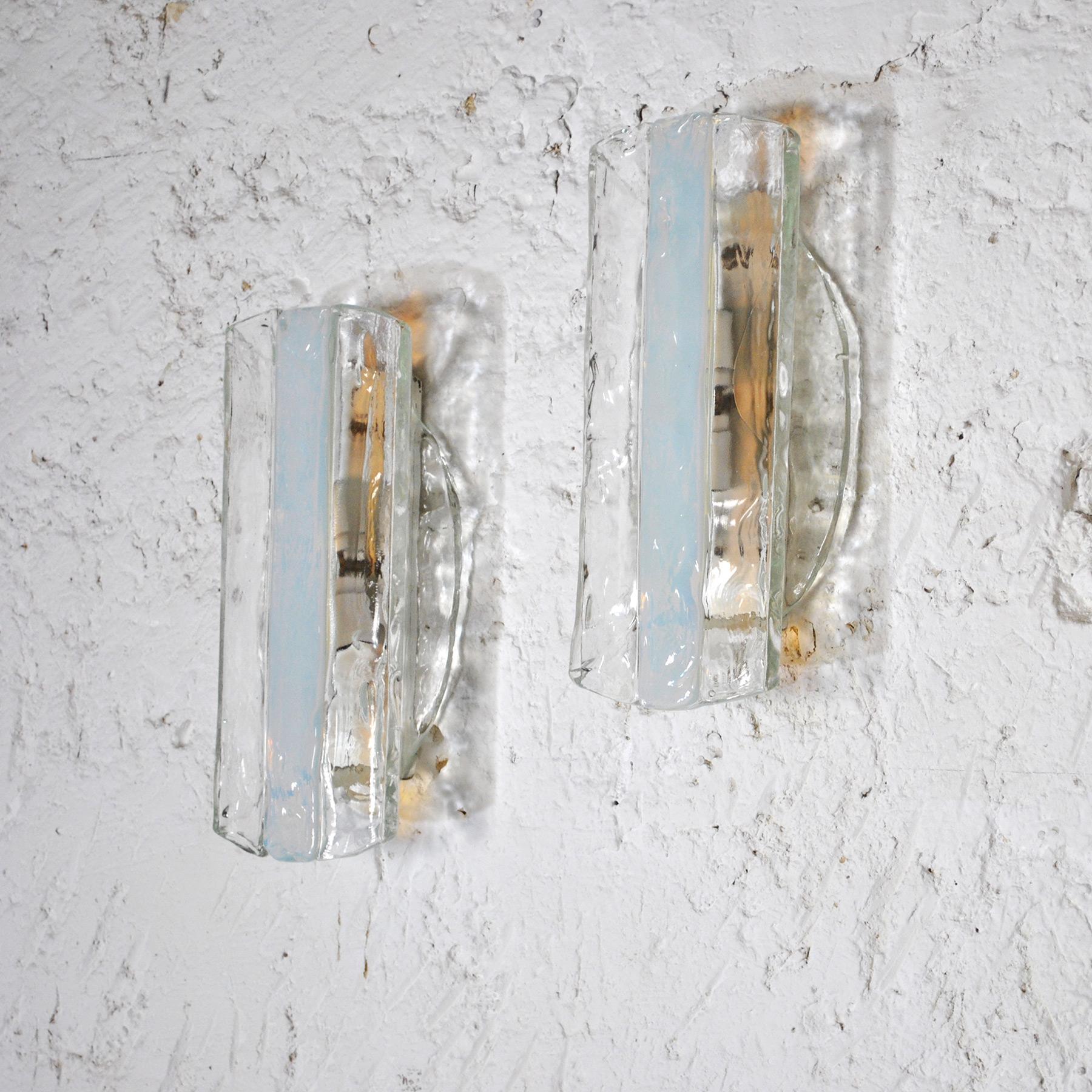 Mazzega Italian Midcentury Murano Sconces from the Late Sixties In Good Condition For Sale In bari, IT