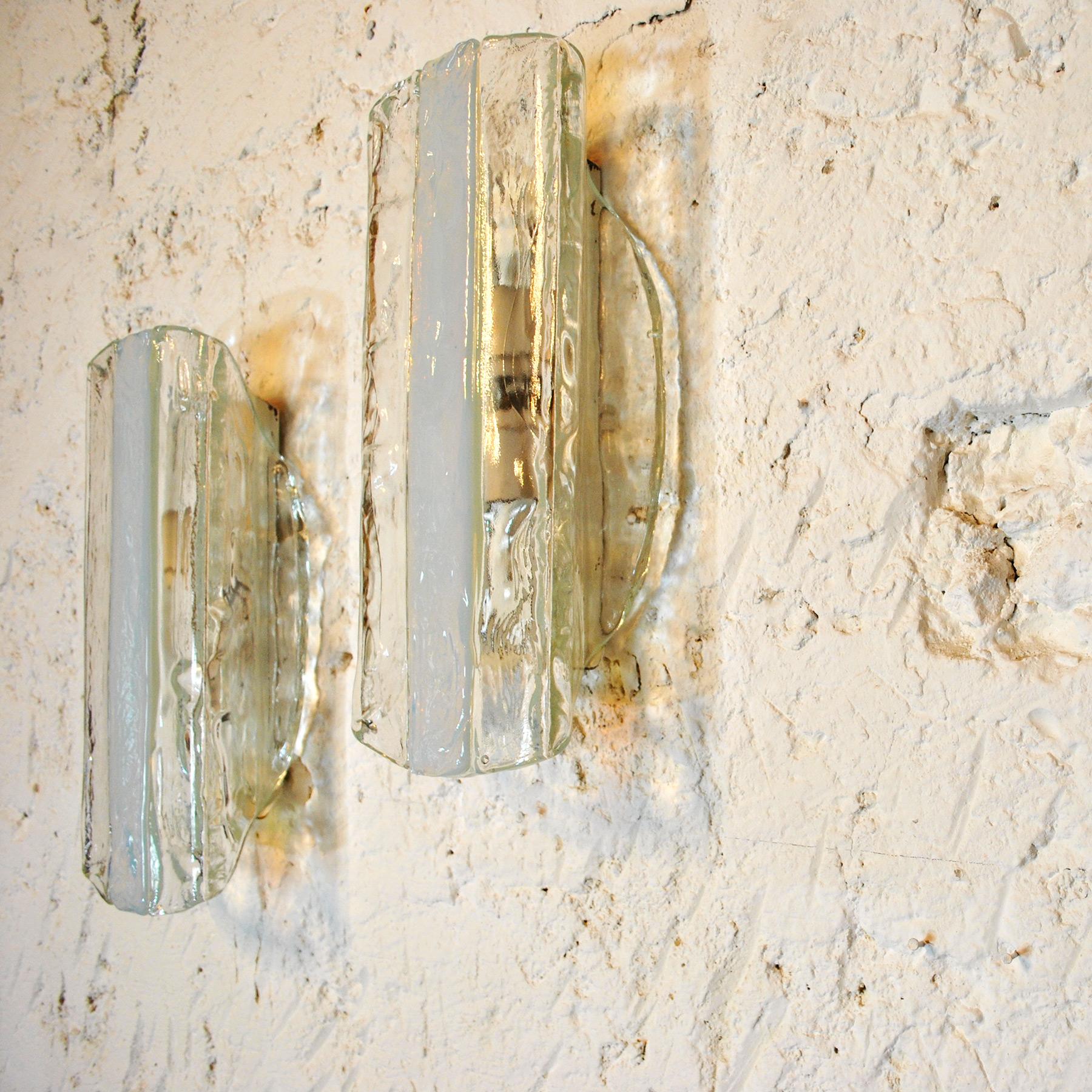 Mazzega Italian Midcentury Murano Sconces from the Late Sixties For Sale 3