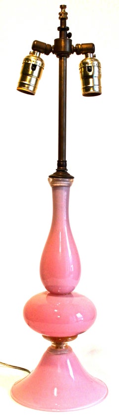 Mazzega I.V.R. Translucent Pink Glass Table Lamp