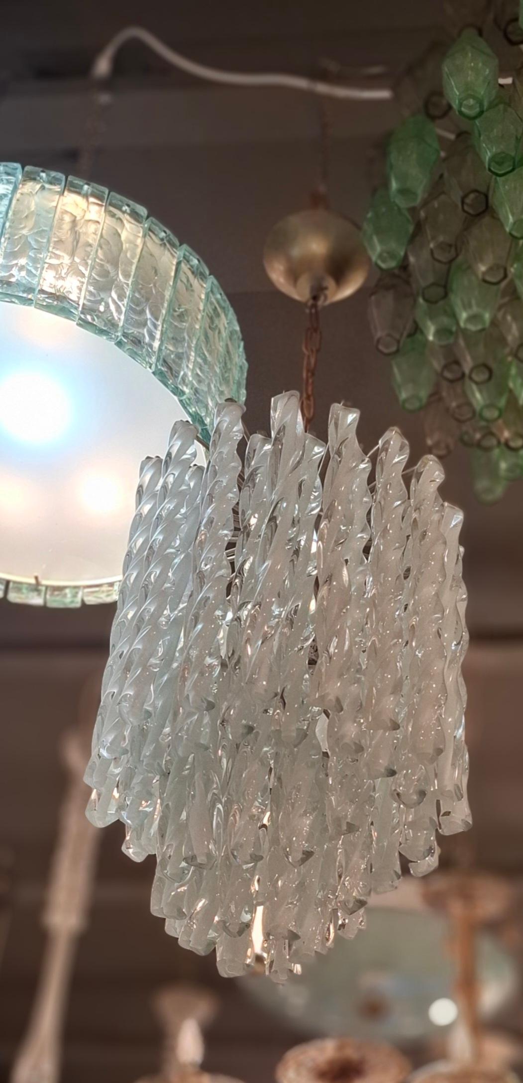 italien MAZZEGA LAMPADARIO Murano METALLO 1960 ITALIE en vente