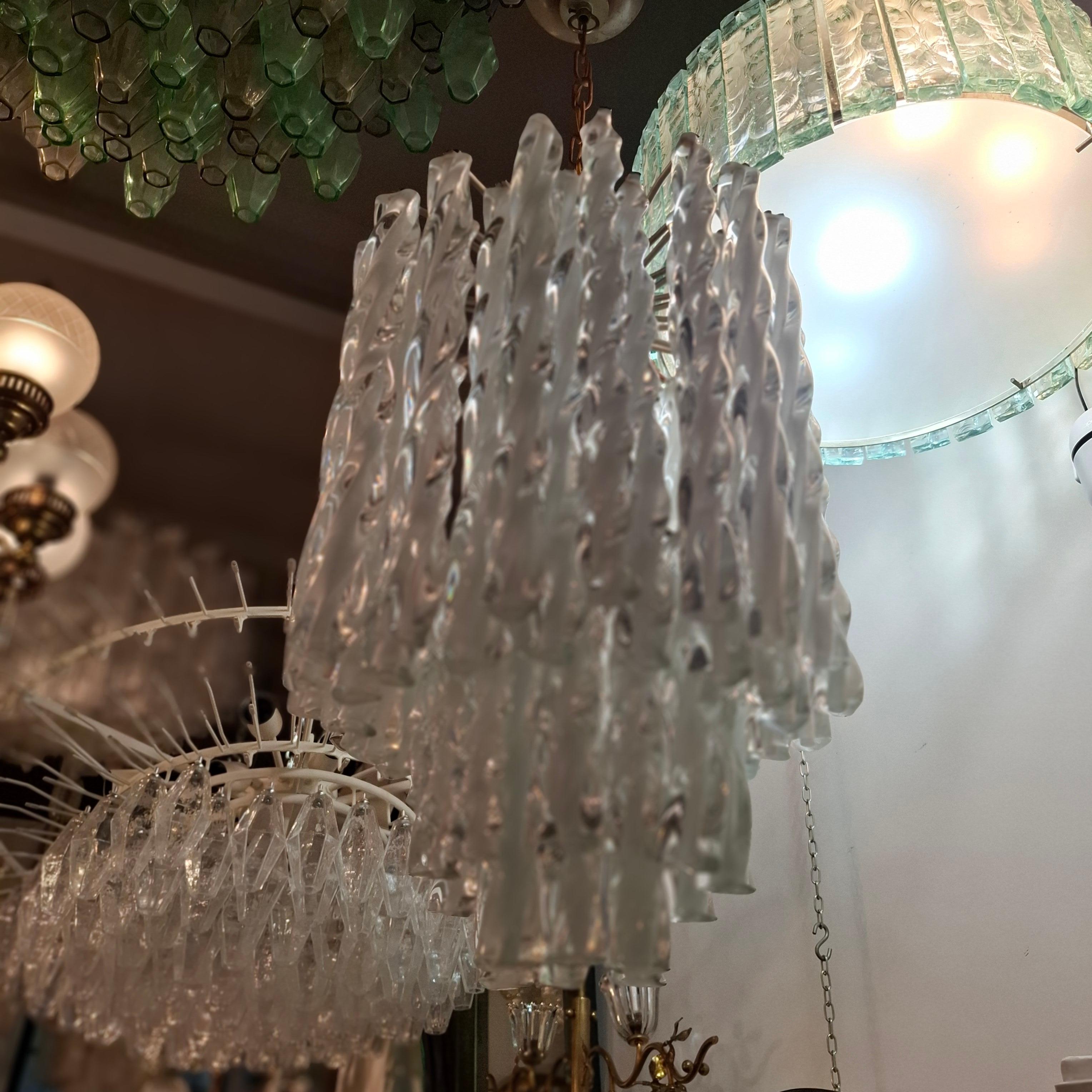 Verre de Murano MAZZEGA LAMPADARIO Murano METALLO 1960 ITALIE en vente