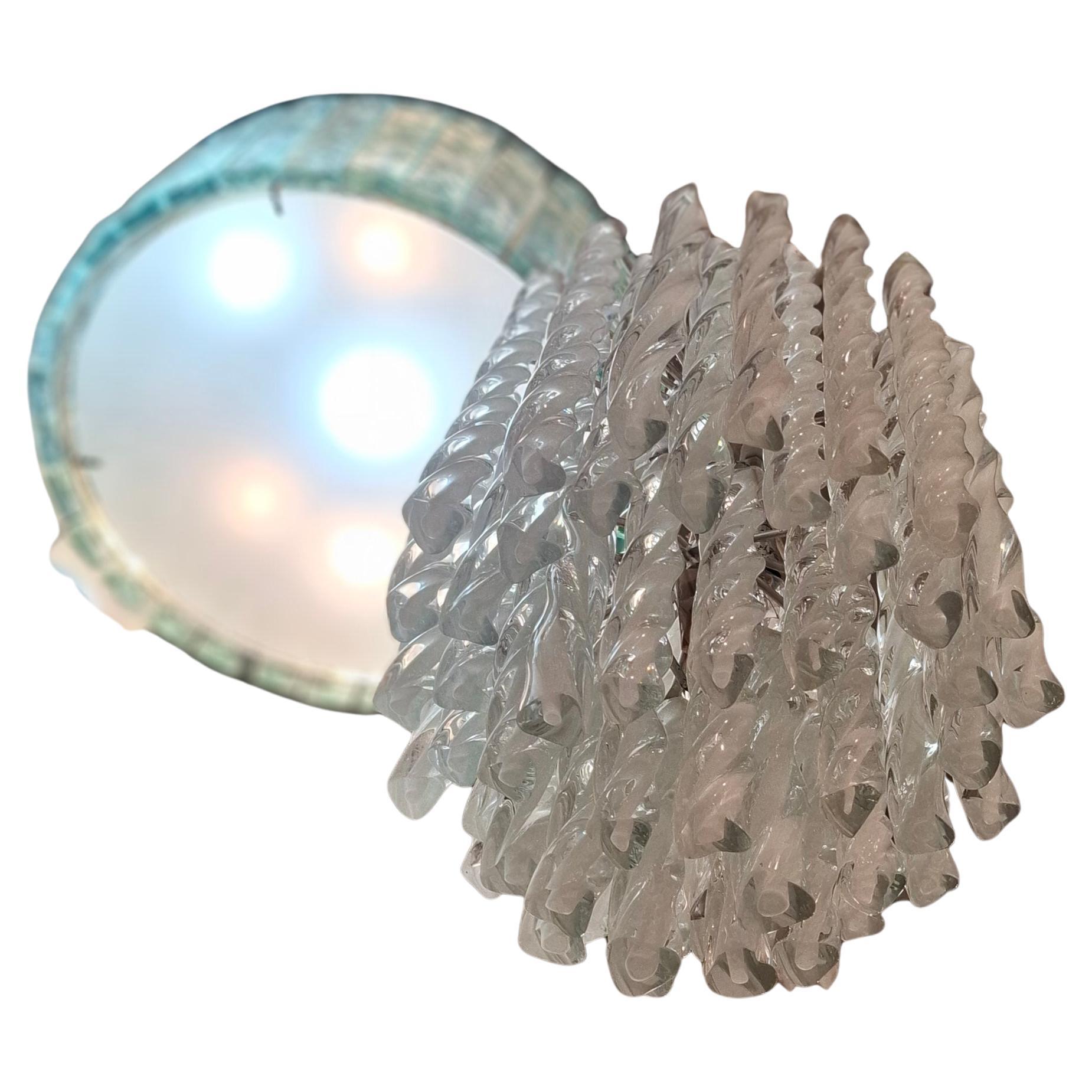 MAZZEGA LAMPADARIO Murano METALLO 1960 ITALIA