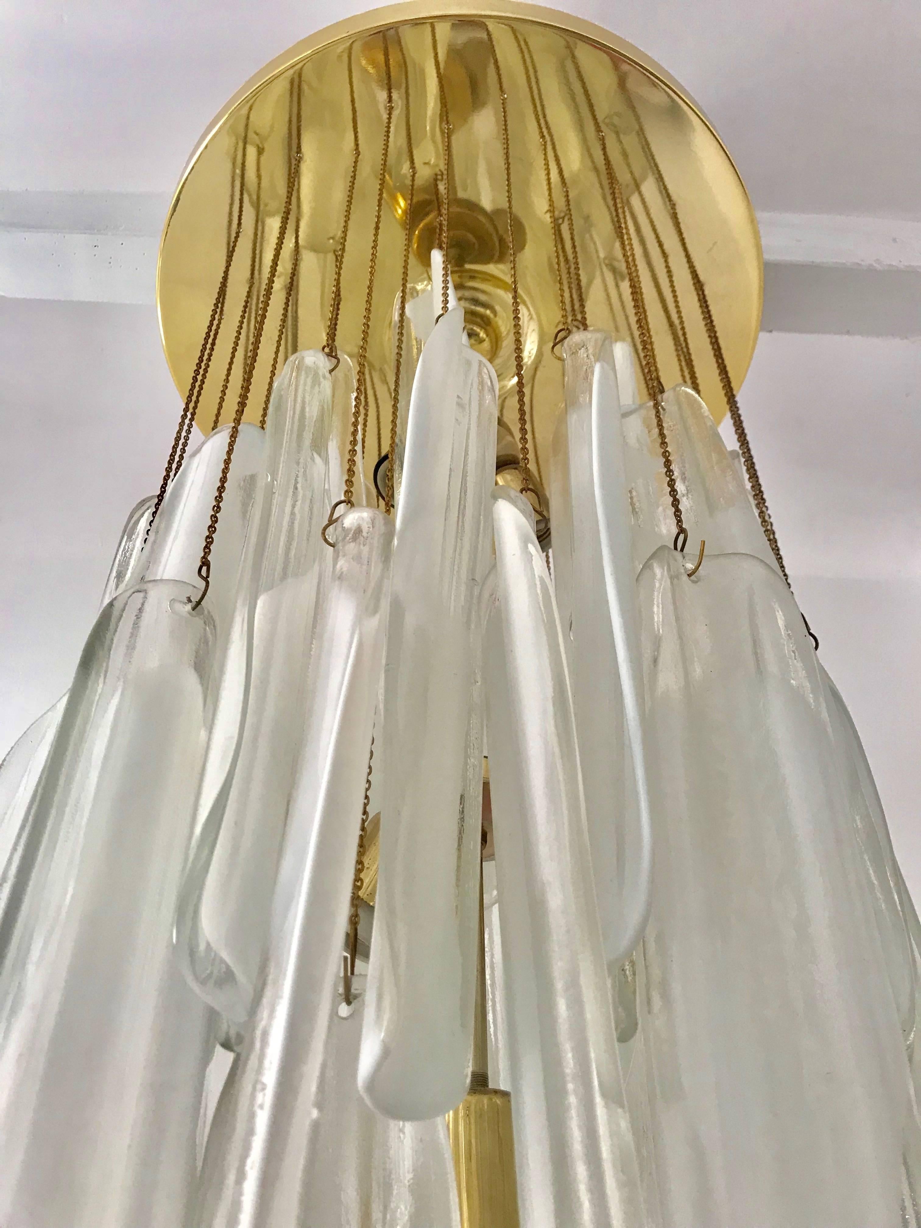 Italian Mazzega mid-century glass Pendant Sculpture murano Cascade, 1960s For Sale