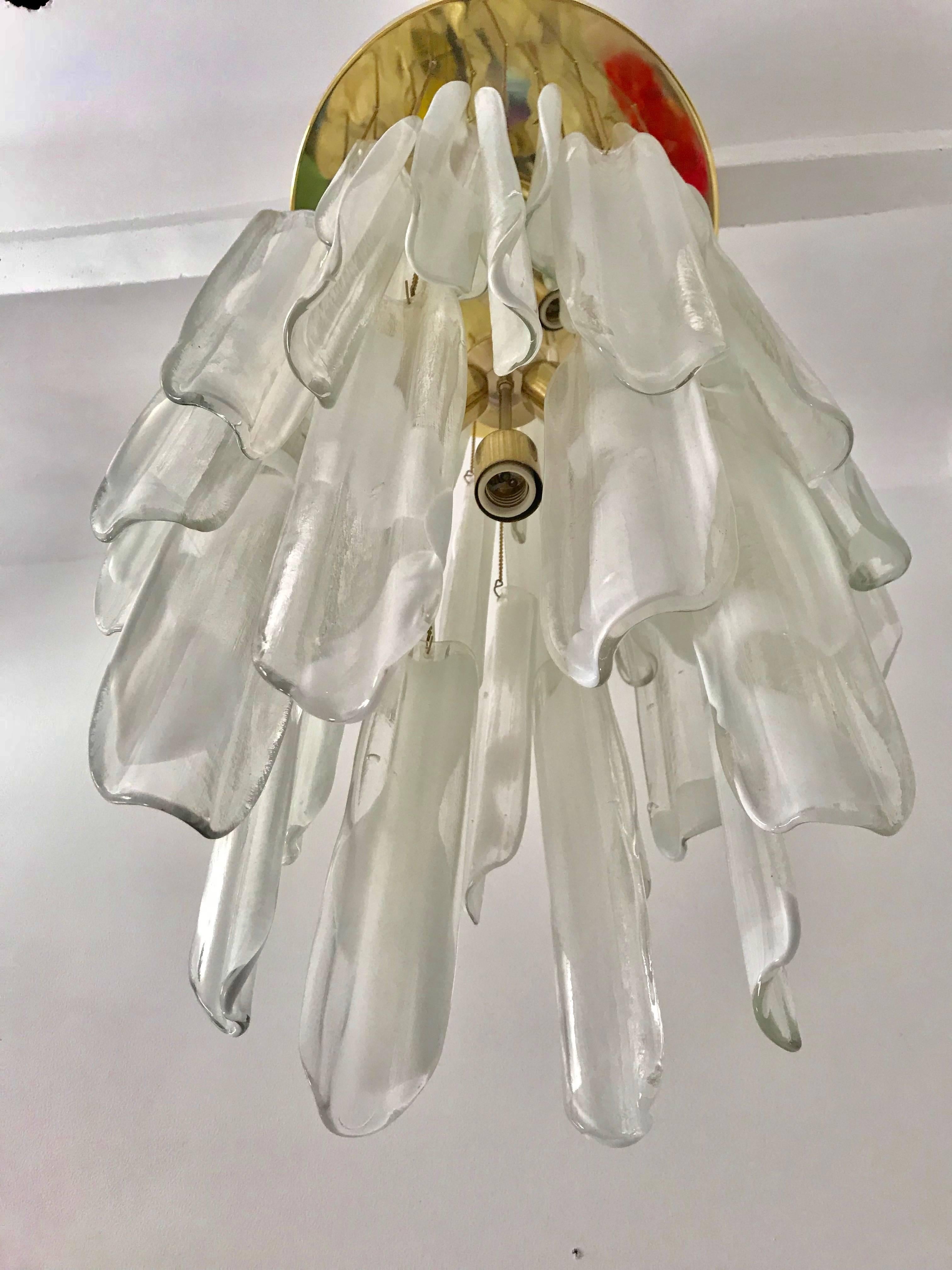 Murano Glass Mazzega mid-century glass Pendant Sculpture murano Cascade, 1960s For Sale