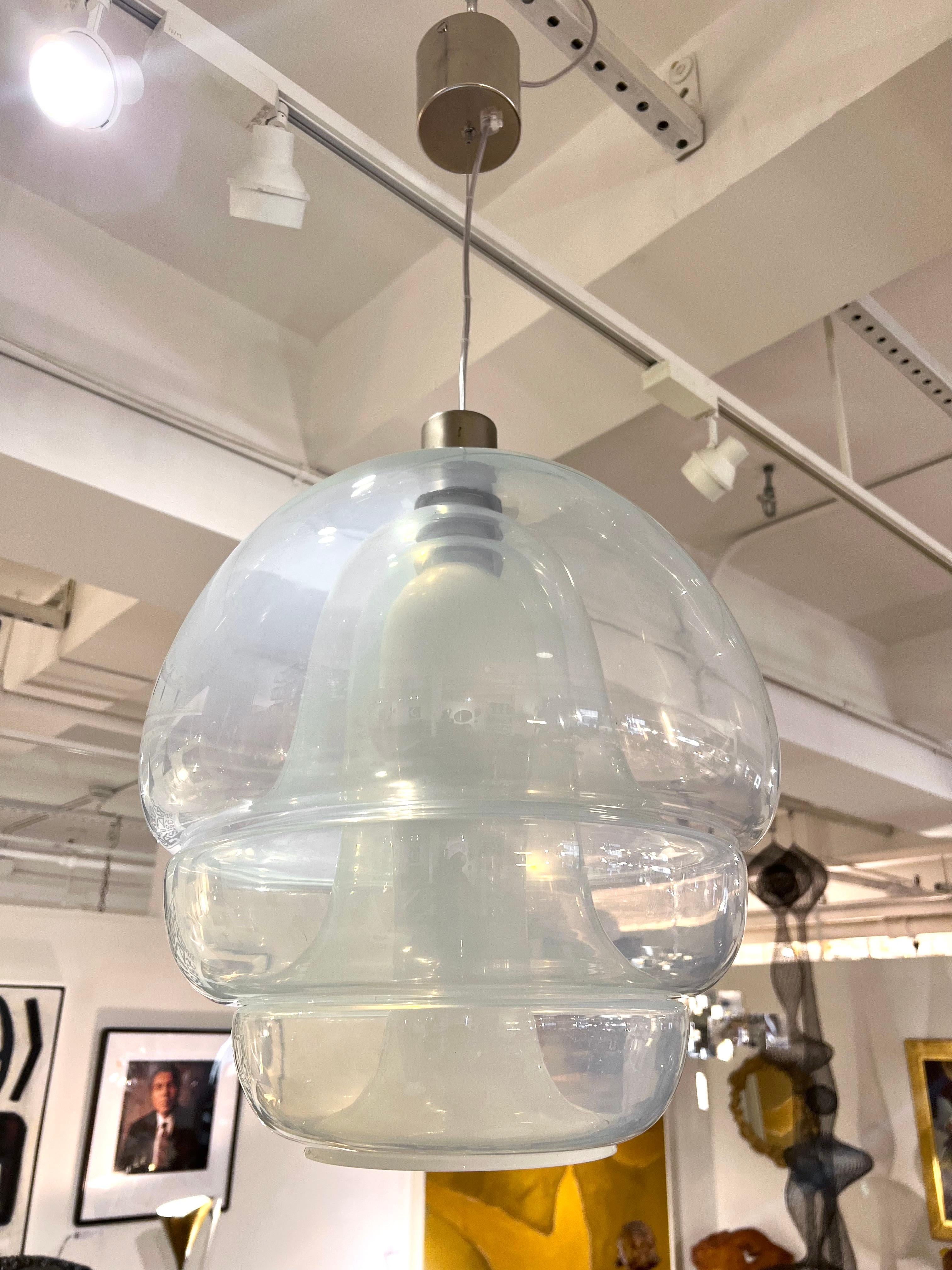 Italian Mazzega Multi Layer Glass Pendant
