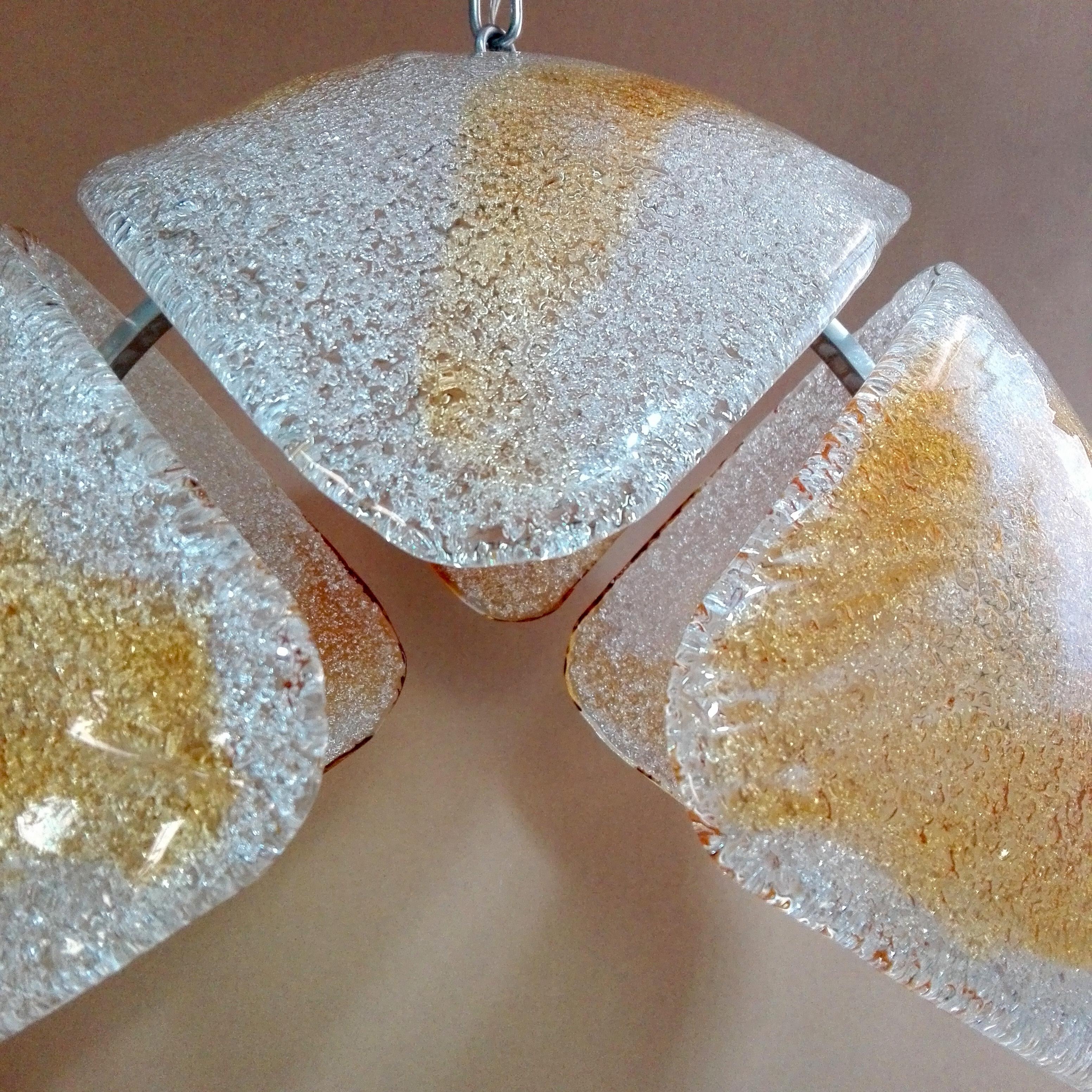 1960s Mazzega attributable Space Age Pendant Lamp in Murano Hand-Blown Glass  For Sale 9