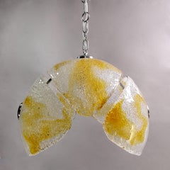1960s Mazzega attributable Space Age Pendant Lamp in Murano Hand-Blown Glass