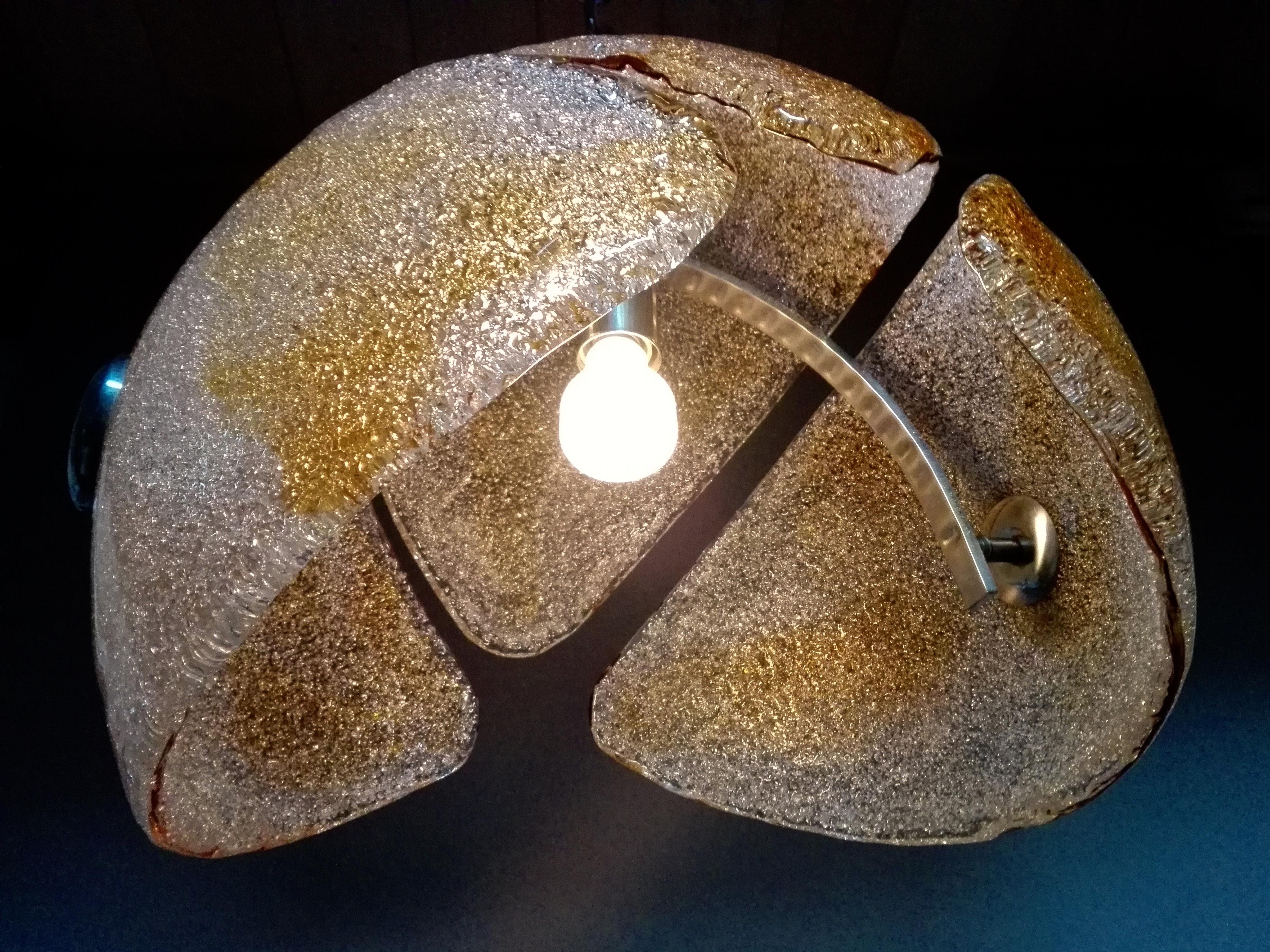1960s Mazzega attributable Space Age Pendant Lamp in Murano Hand-Blown Glass  For Sale 3