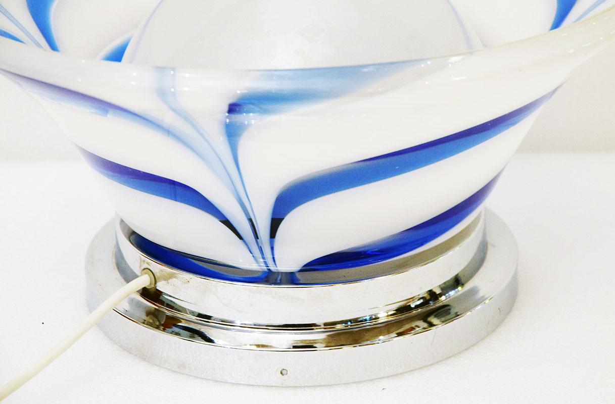 Late 20th Century Mazzega Murano 70s table lamp with double glass For Sale