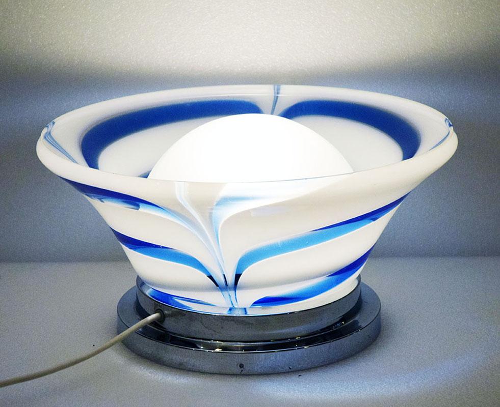 Mazzega Murano 70s table lamp with double glass For Sale 3