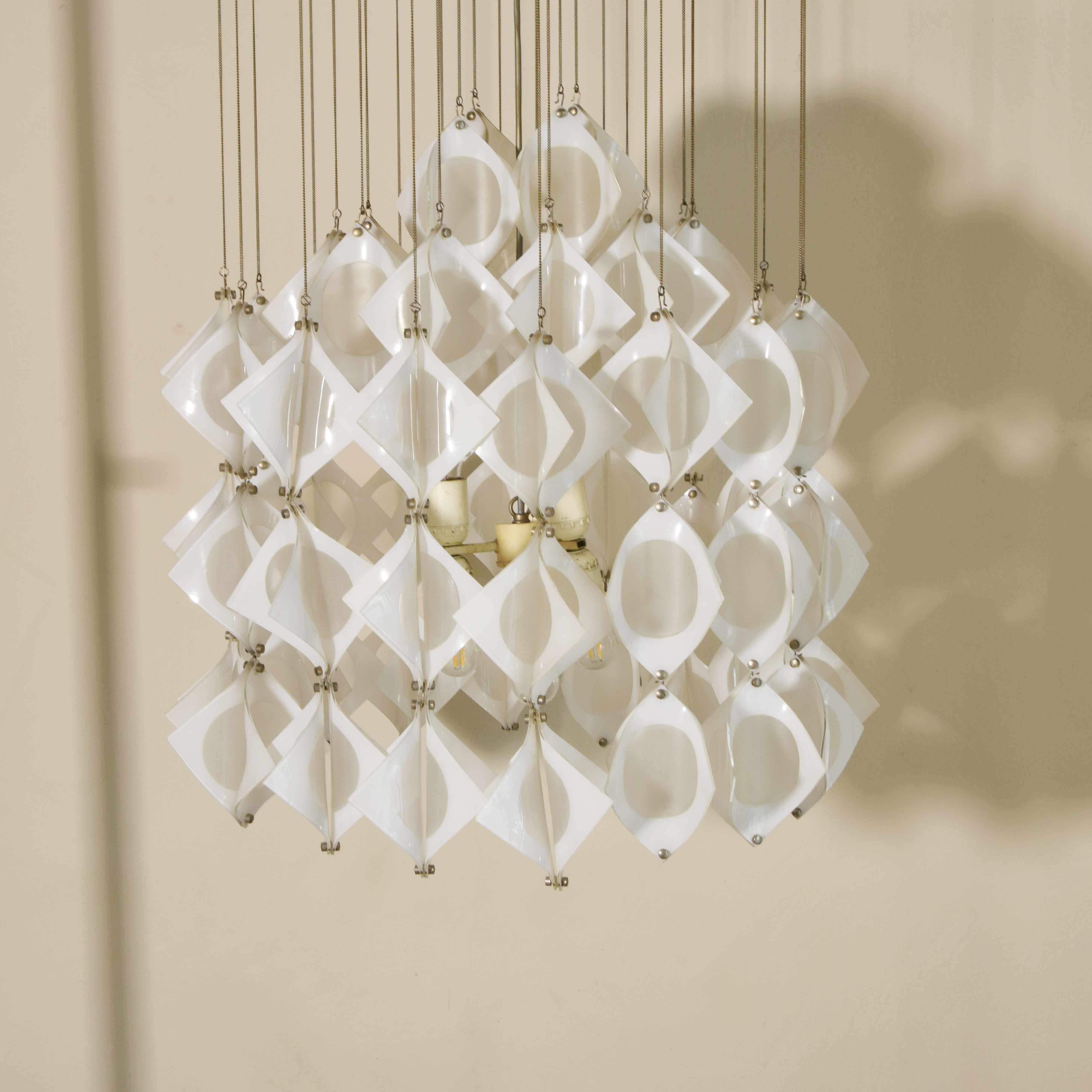 Mid-Century moderno Mazzega Murano Chandelier, Late 1960s in vendita