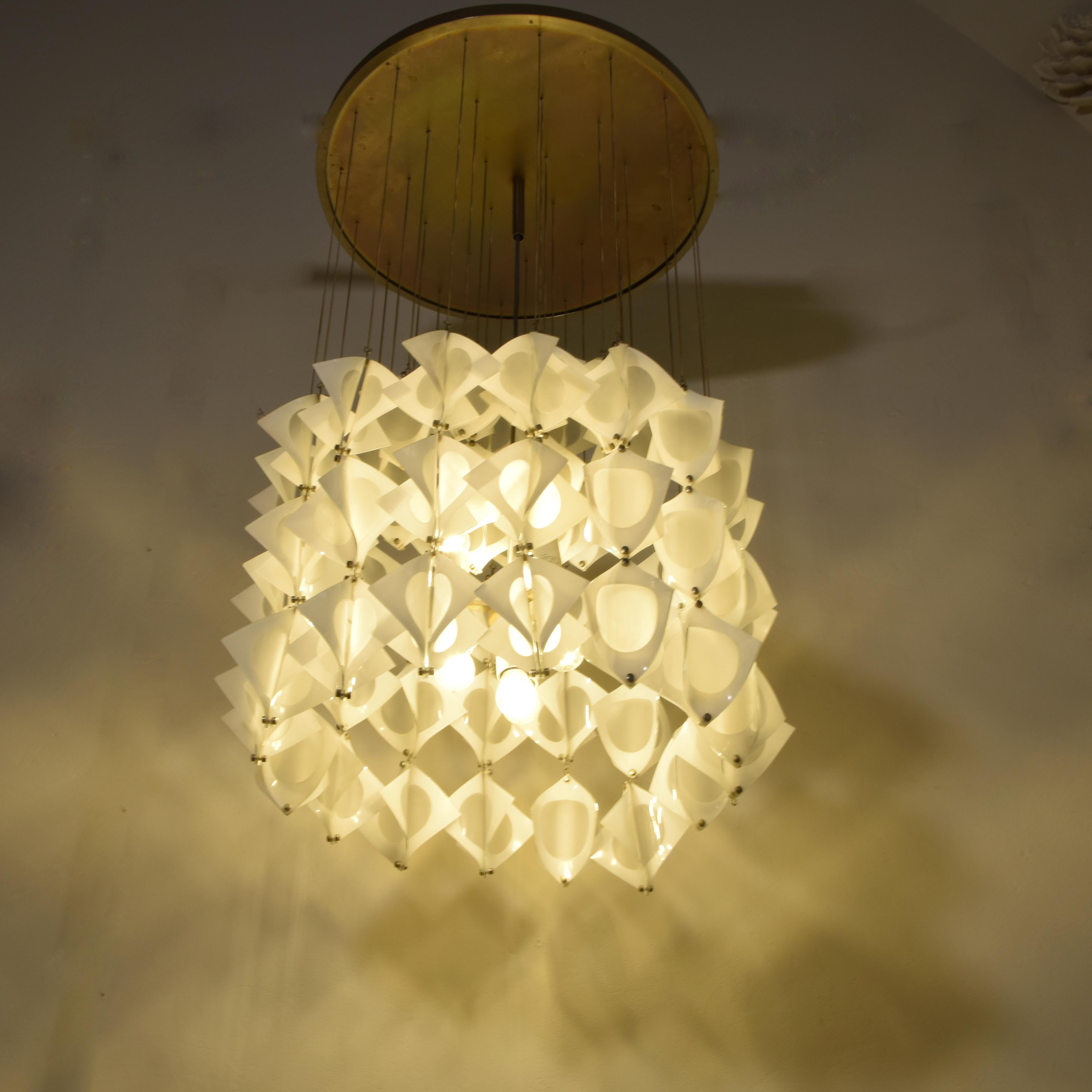 Vetro colorato Mazzega Murano Chandelier, Late 1960s in vendita