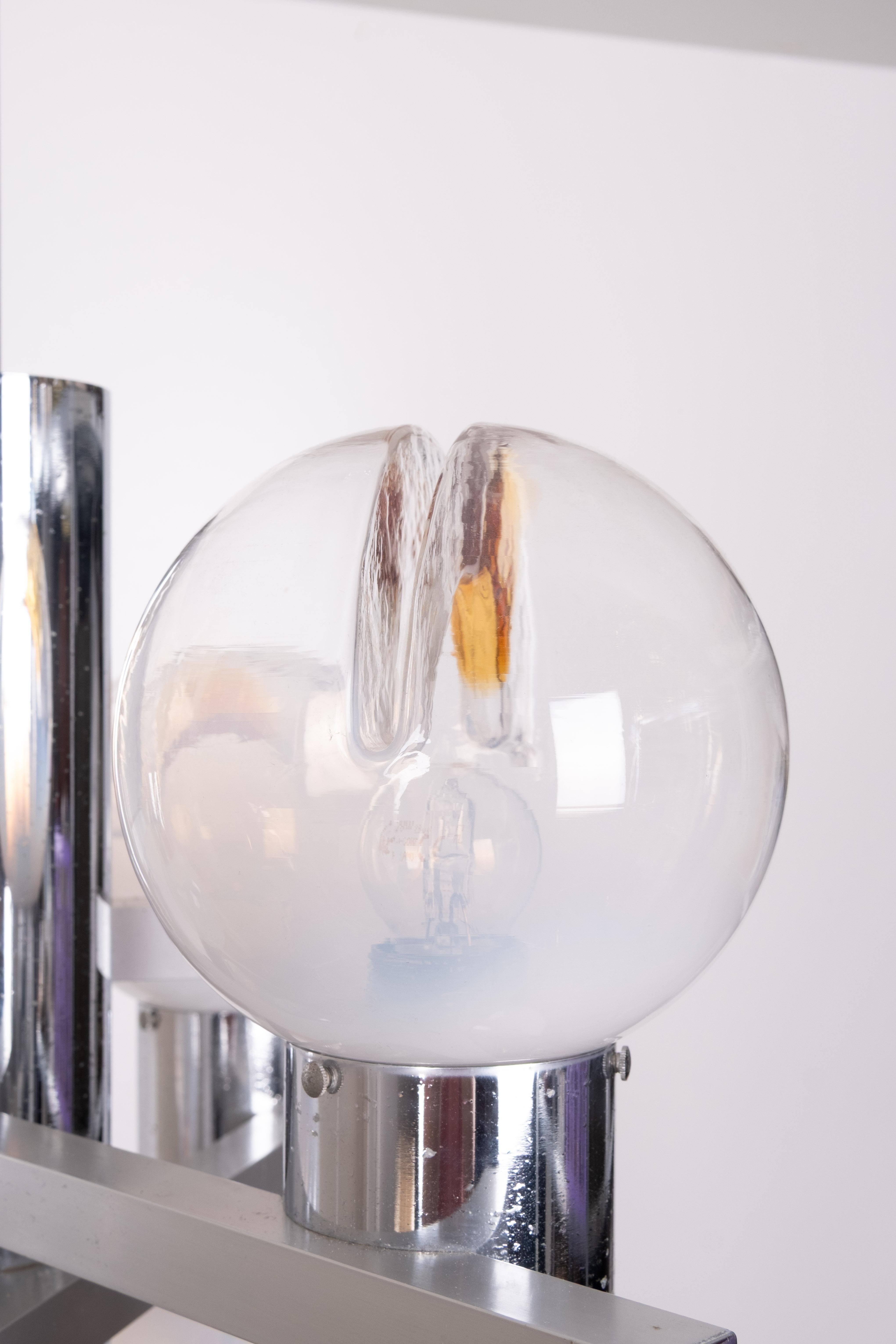 Lampadario Mazzega Murano / Lampada a sospensione in vetro A Space Age  Italia anni '70 in vendita 6