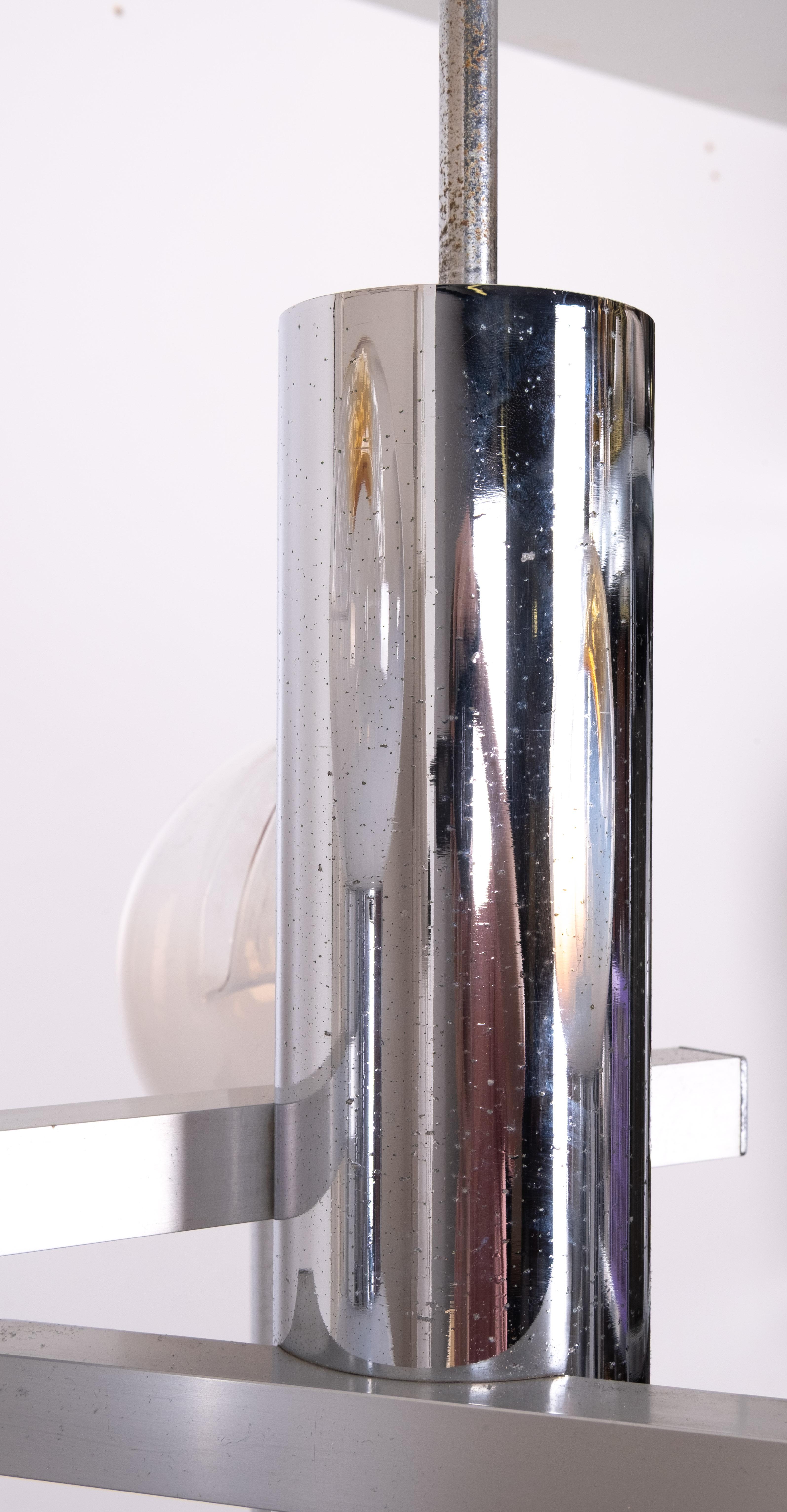 Fine XX secolo Lampadario Mazzega Murano / Lampada a sospensione in vetro A Space Age  Italia anni '70 in vendita