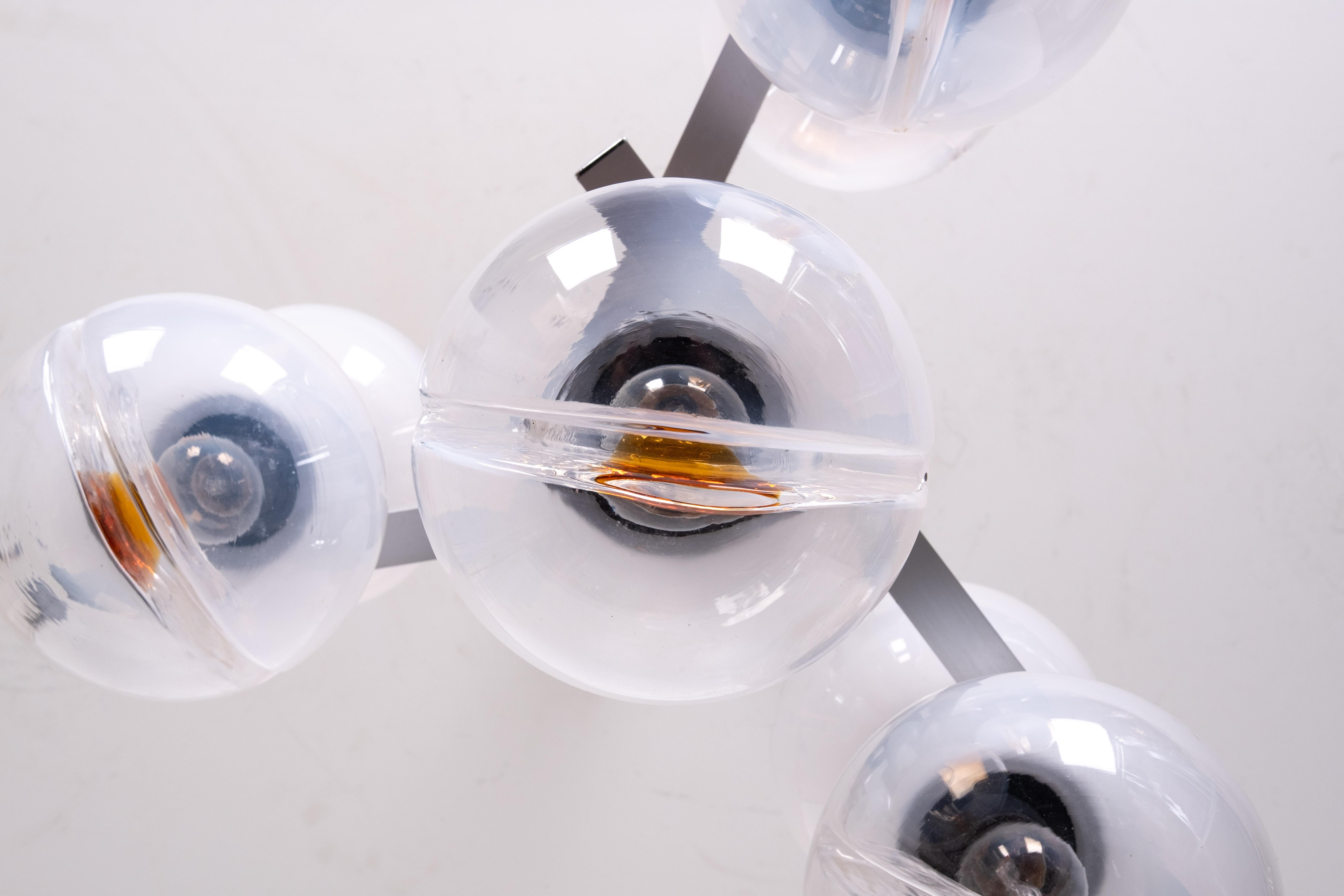 Lampadario Mazzega Murano / Lampada a sospensione in vetro A Space Age  Italia anni '70 in vendita 1