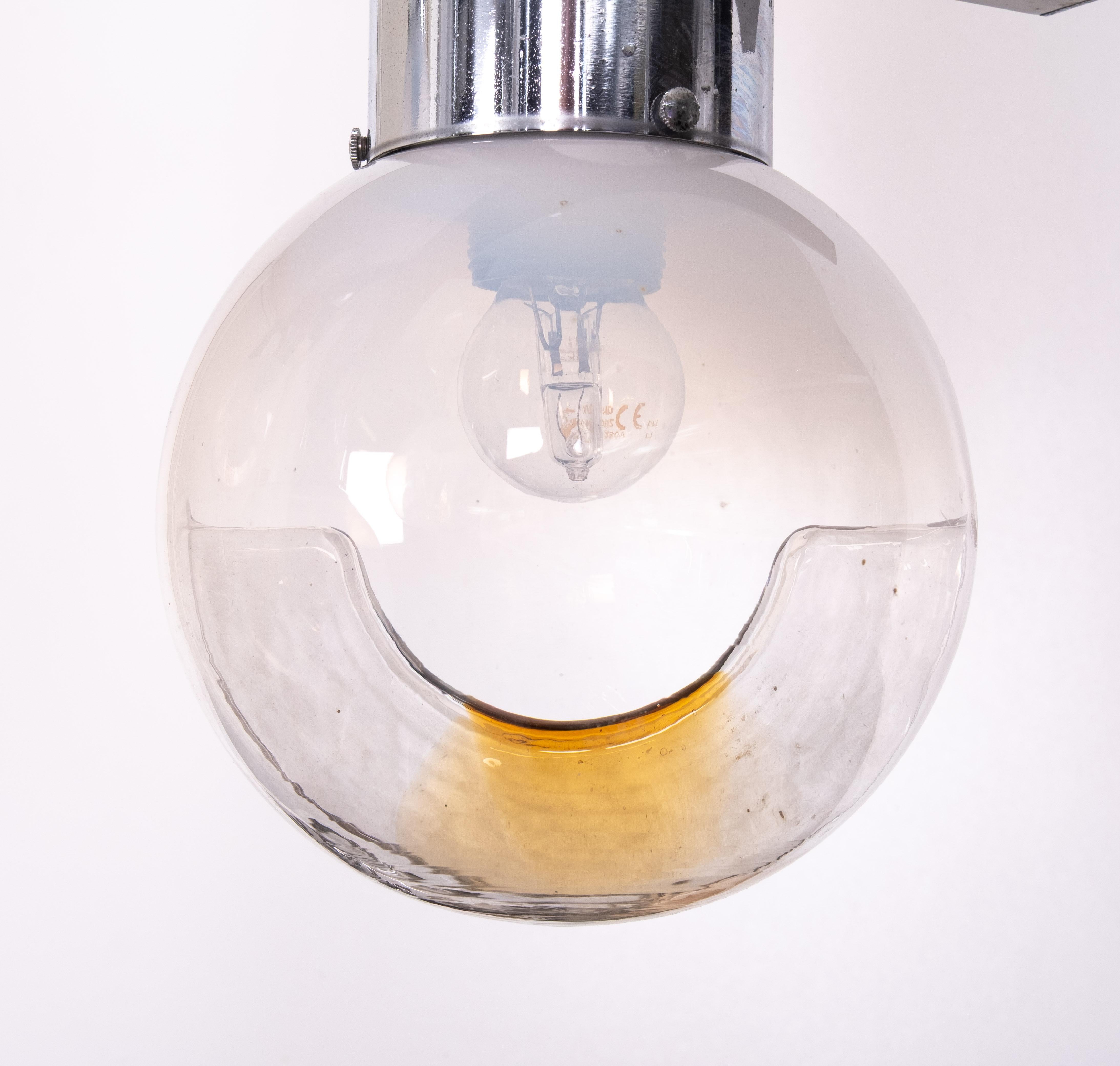 Lampadario Mazzega Murano / Lampada a sospensione in vetro A Space Age  Italia anni '70 in vendita 2