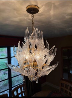 Mazzega Murano Flame Chandelier 1970s