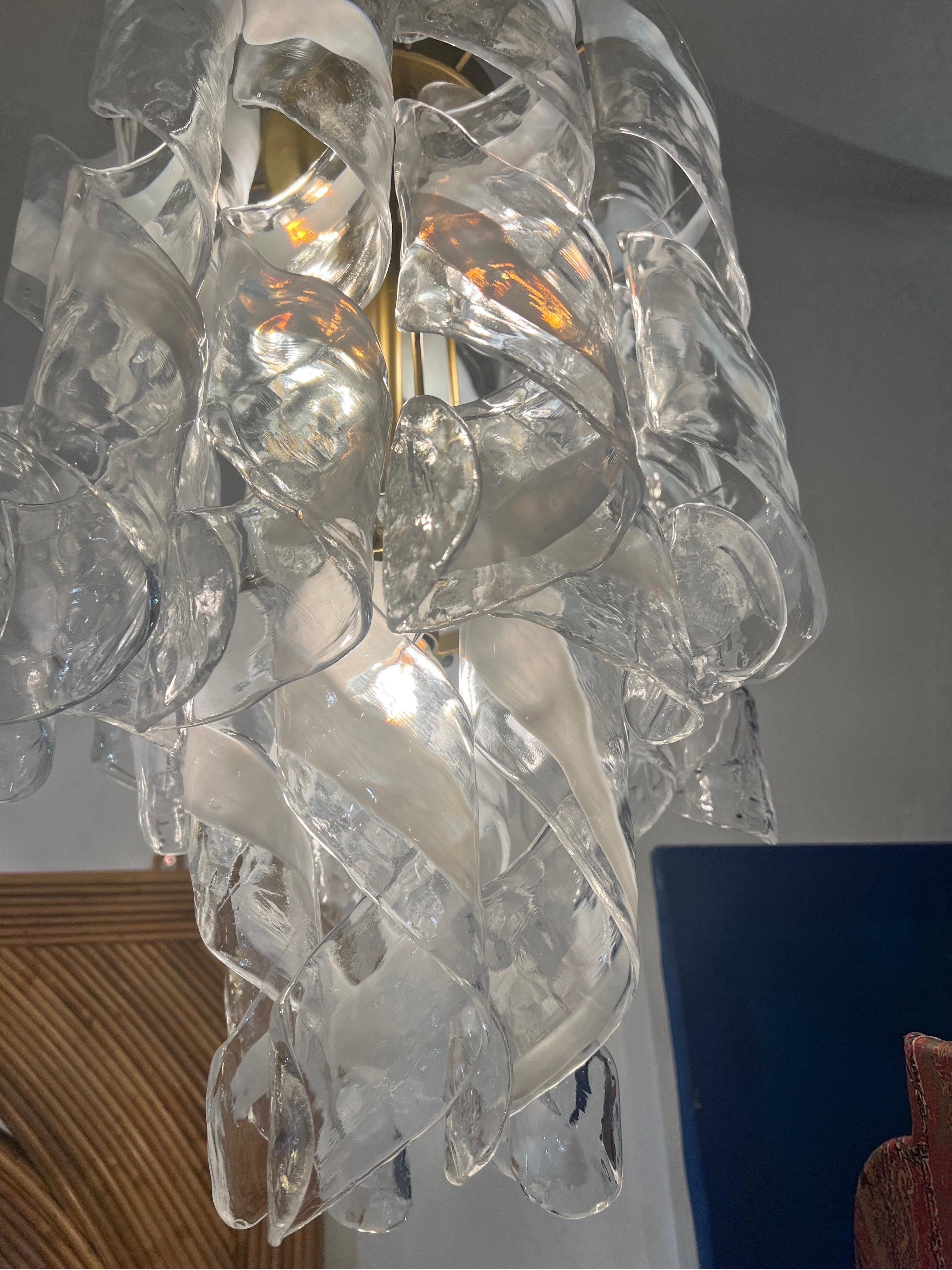 Italian Mazzega Murano glass chandelier  For Sale