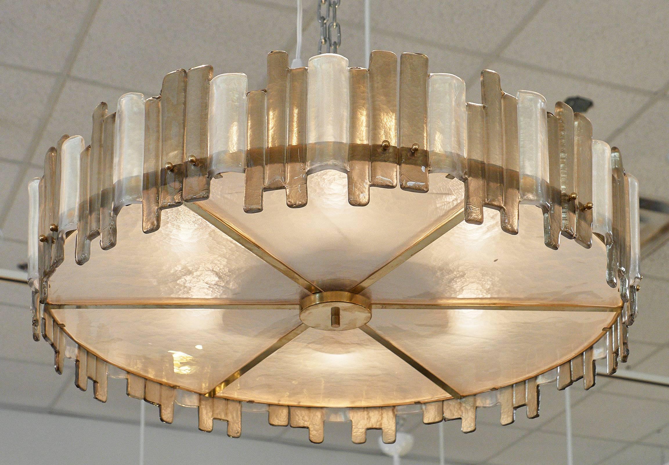 Modern Mazzega Murano Glass Chandelier For Sale