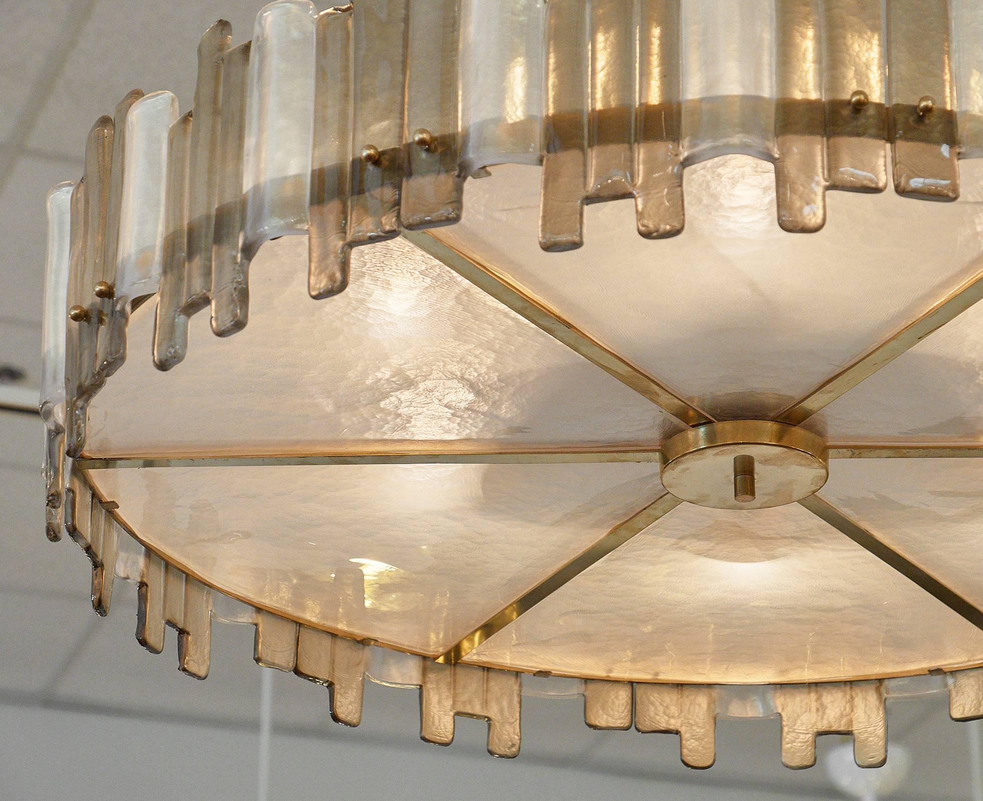 Italian Mazzega Murano Glass Chandelier For Sale