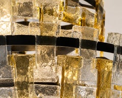 Mazzega Murano Glass Chandelier, Italy, 1960 Black Yellow Colour Mid Century