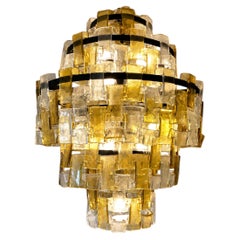 Mazzega Murano Glass Chandelier, Italy, 1960 Black Yellow Colour Mid Century