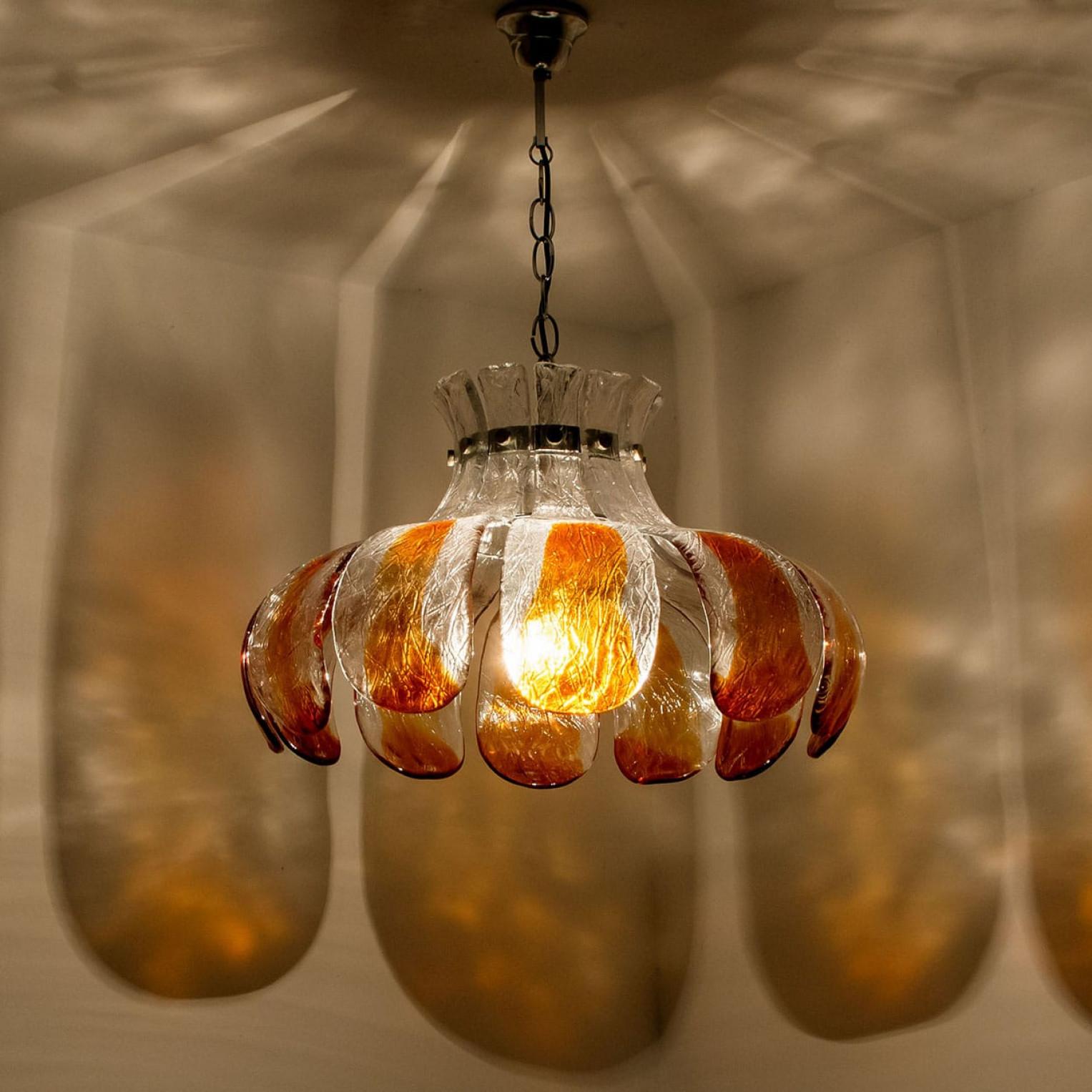 Lampadario in vetro di Mazzega Murano, Italia, 1970 in vendita 2