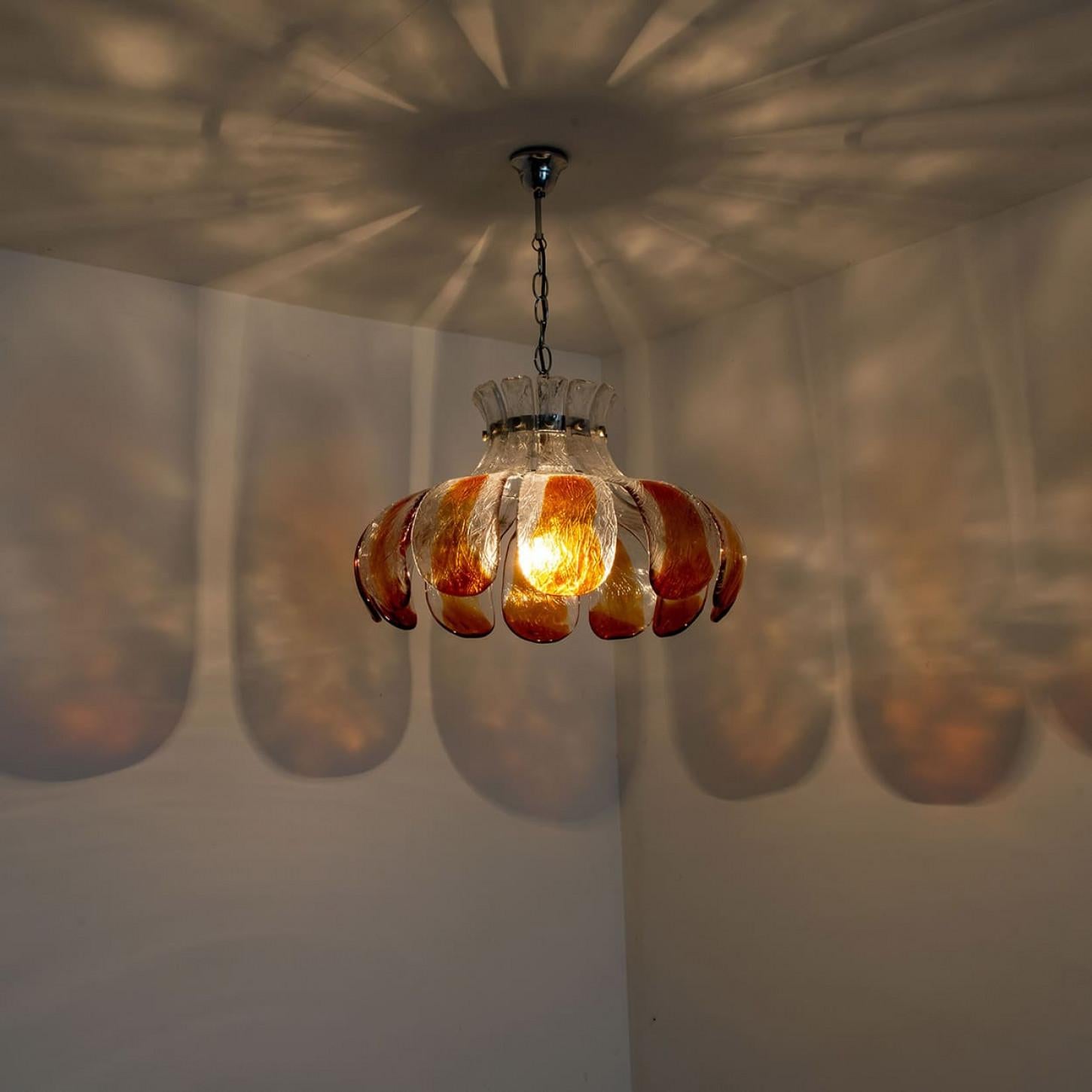 Lampadario in vetro di Mazzega Murano, Italia, 1970 in vendita 3