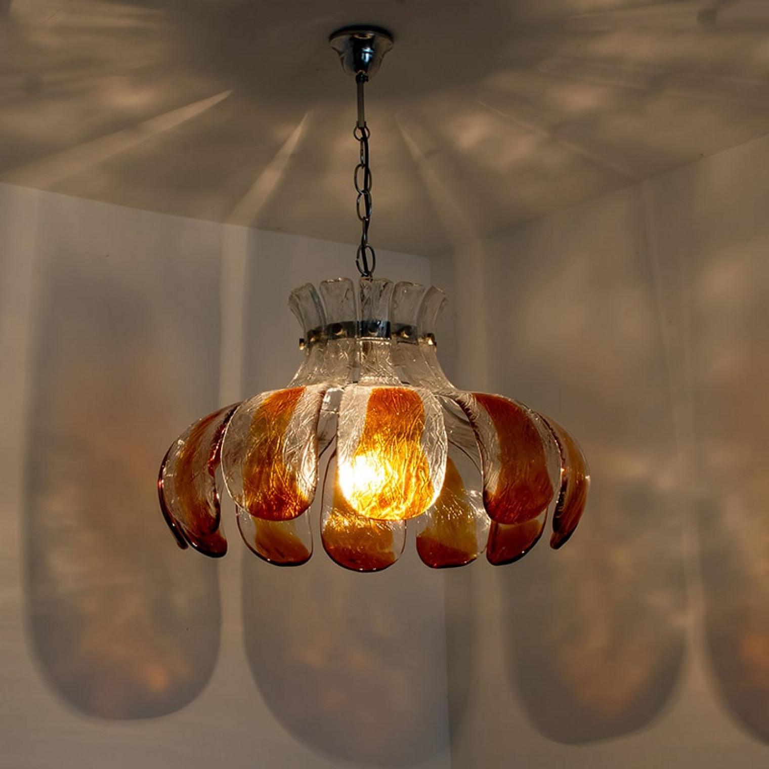 Lampadario in vetro di Mazzega Murano, Italia, 1970 in vendita 5
