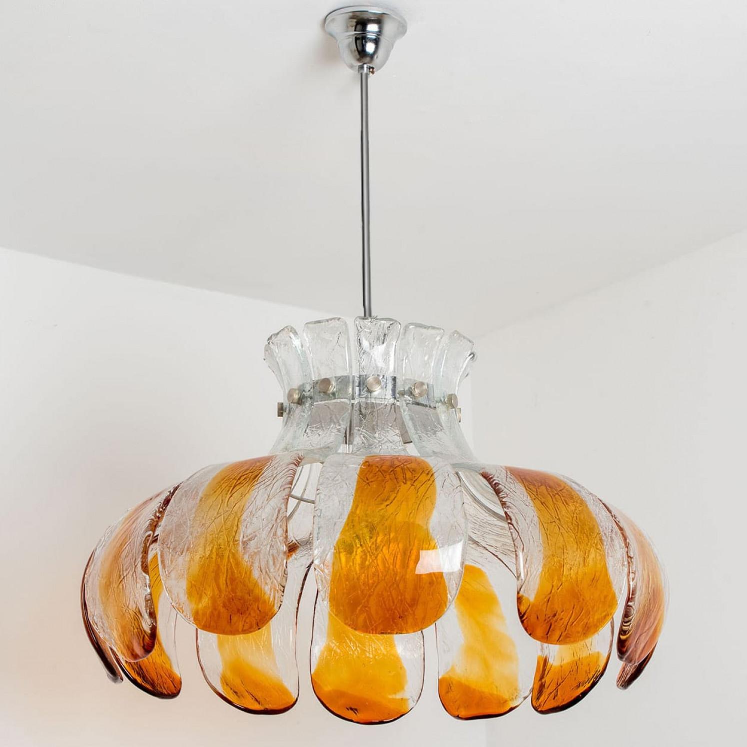 Mid-Century moderno Lampadario in vetro di Mazzega Murano, Italia, 1970 in vendita