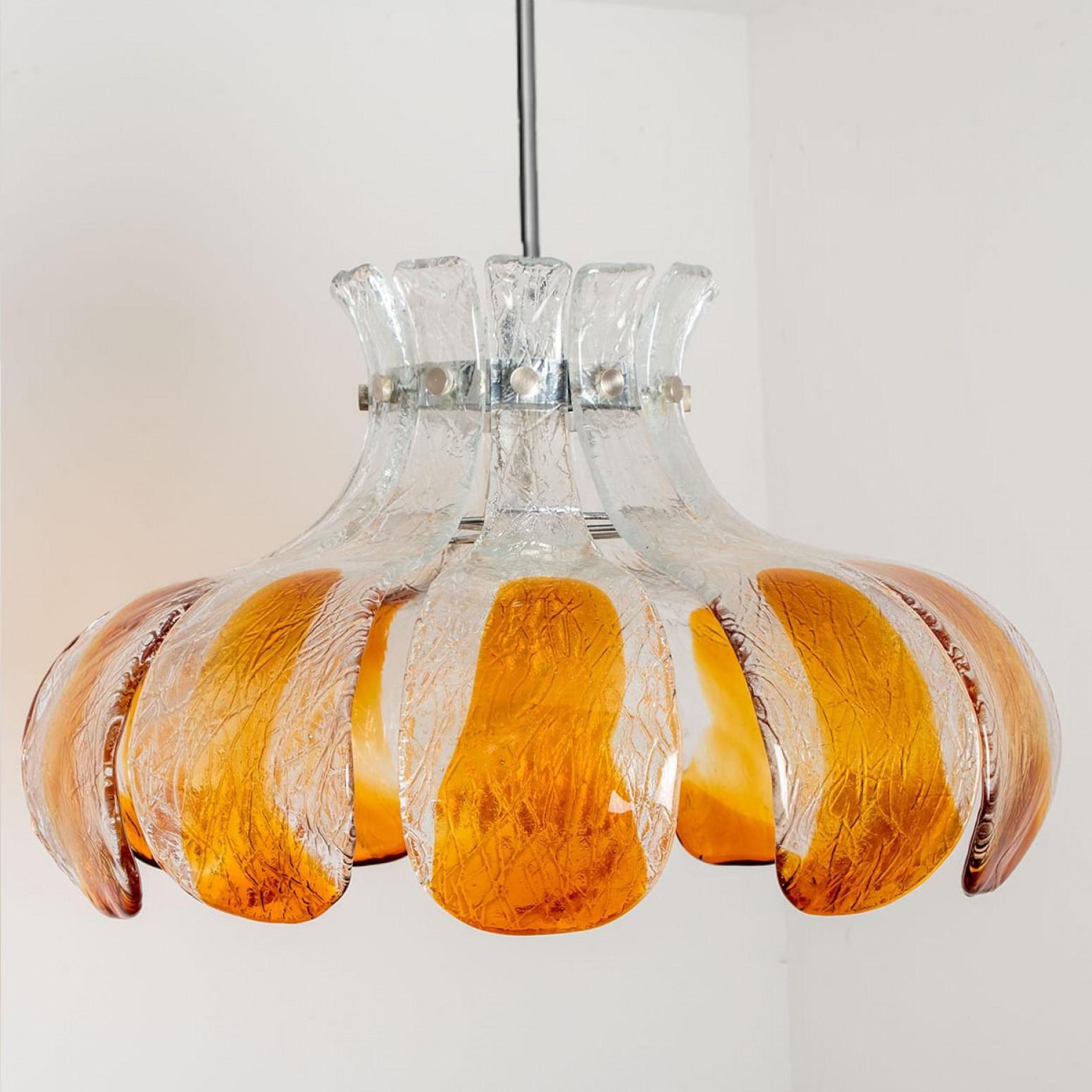 Italiano Lampadario in vetro di Mazzega Murano, Italia, 1970 in vendita