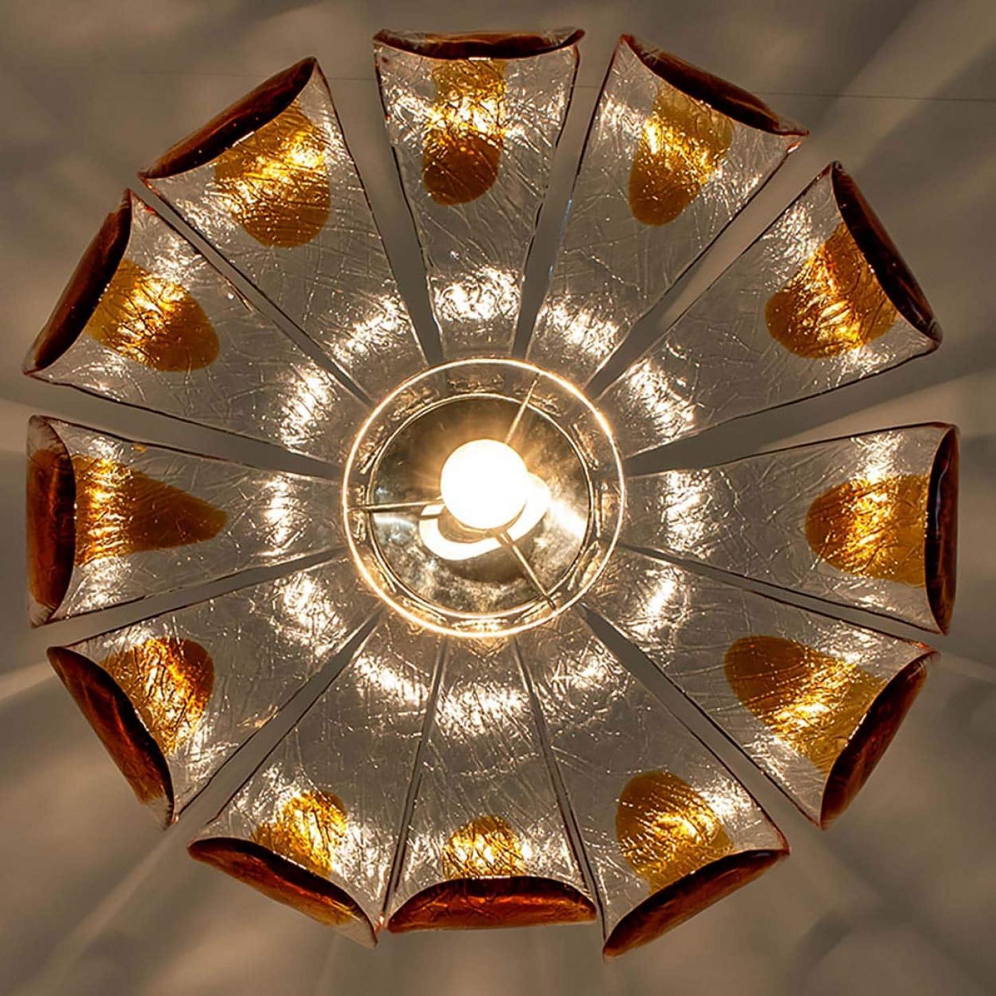 Lampadario in vetro di Mazzega Murano, Italia, 1970 in vendita 1
