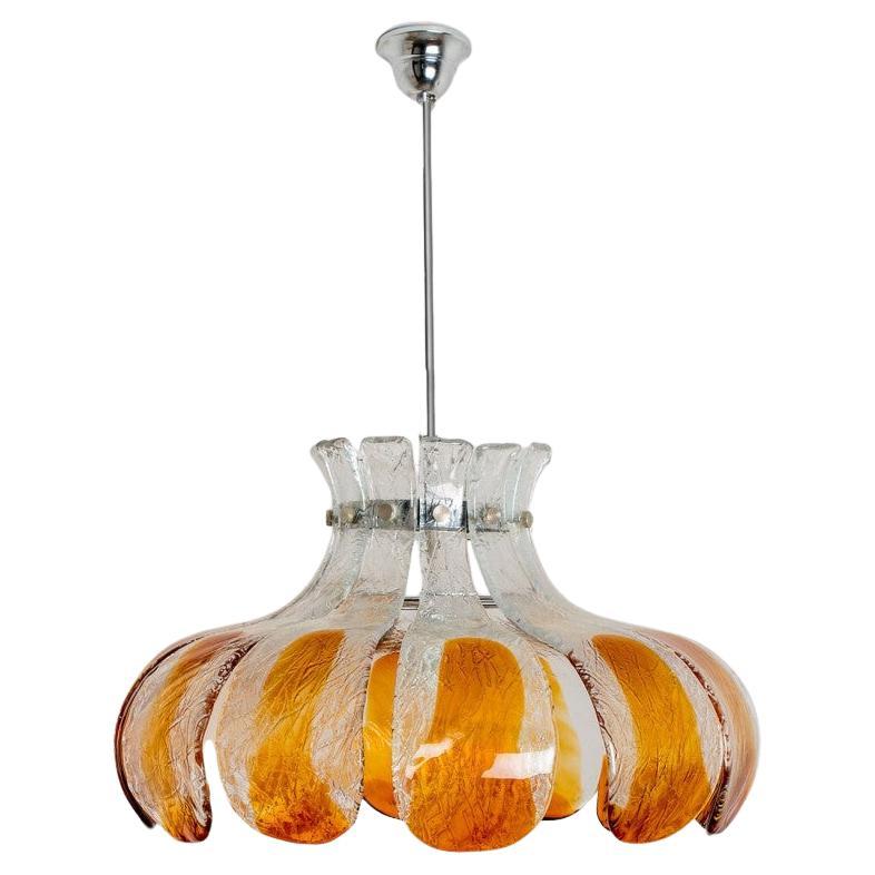 Lampadario in vetro di Mazzega Murano, Italia, 1970 in vendita