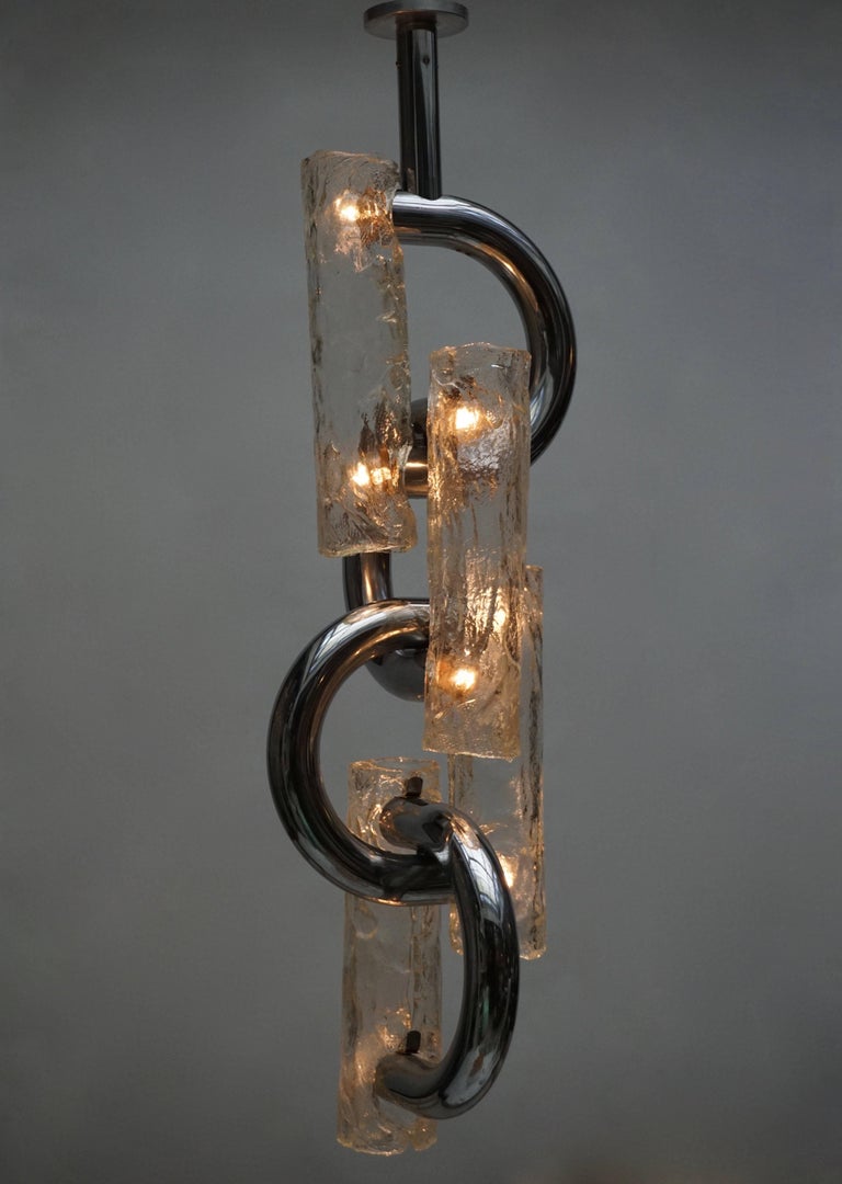 Mid-Century Modern Mazzega Murano Glass Chandelier Italy, 1970s For Sale