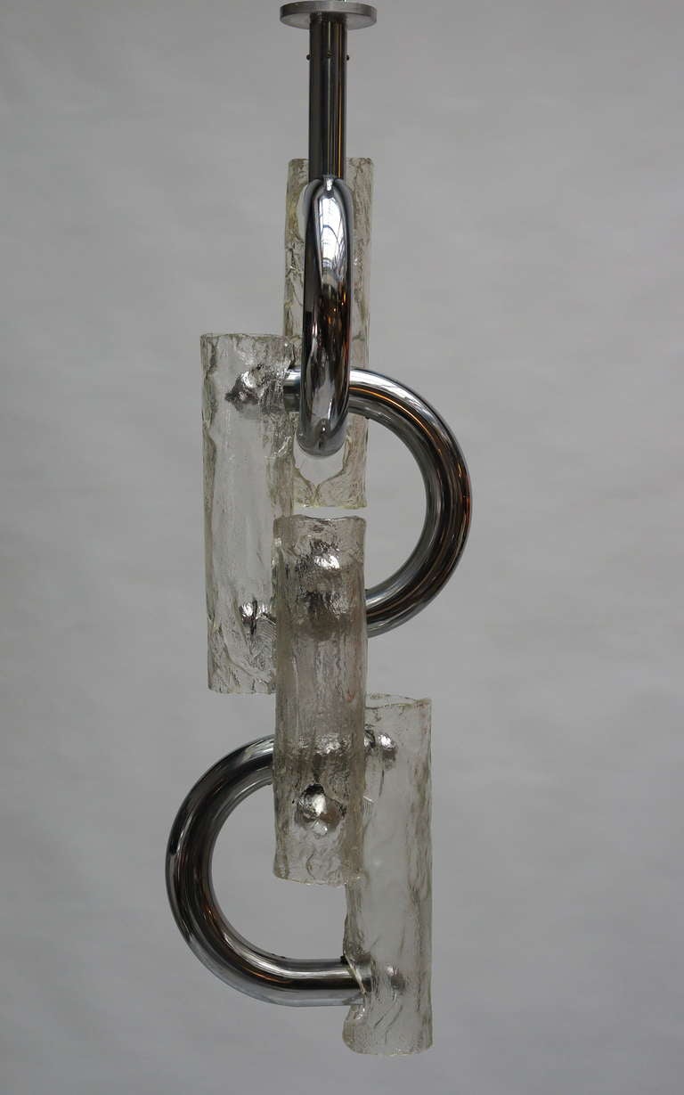 Italian Mazzega Murano Glass Chandelier Italy, 1970s For Sale