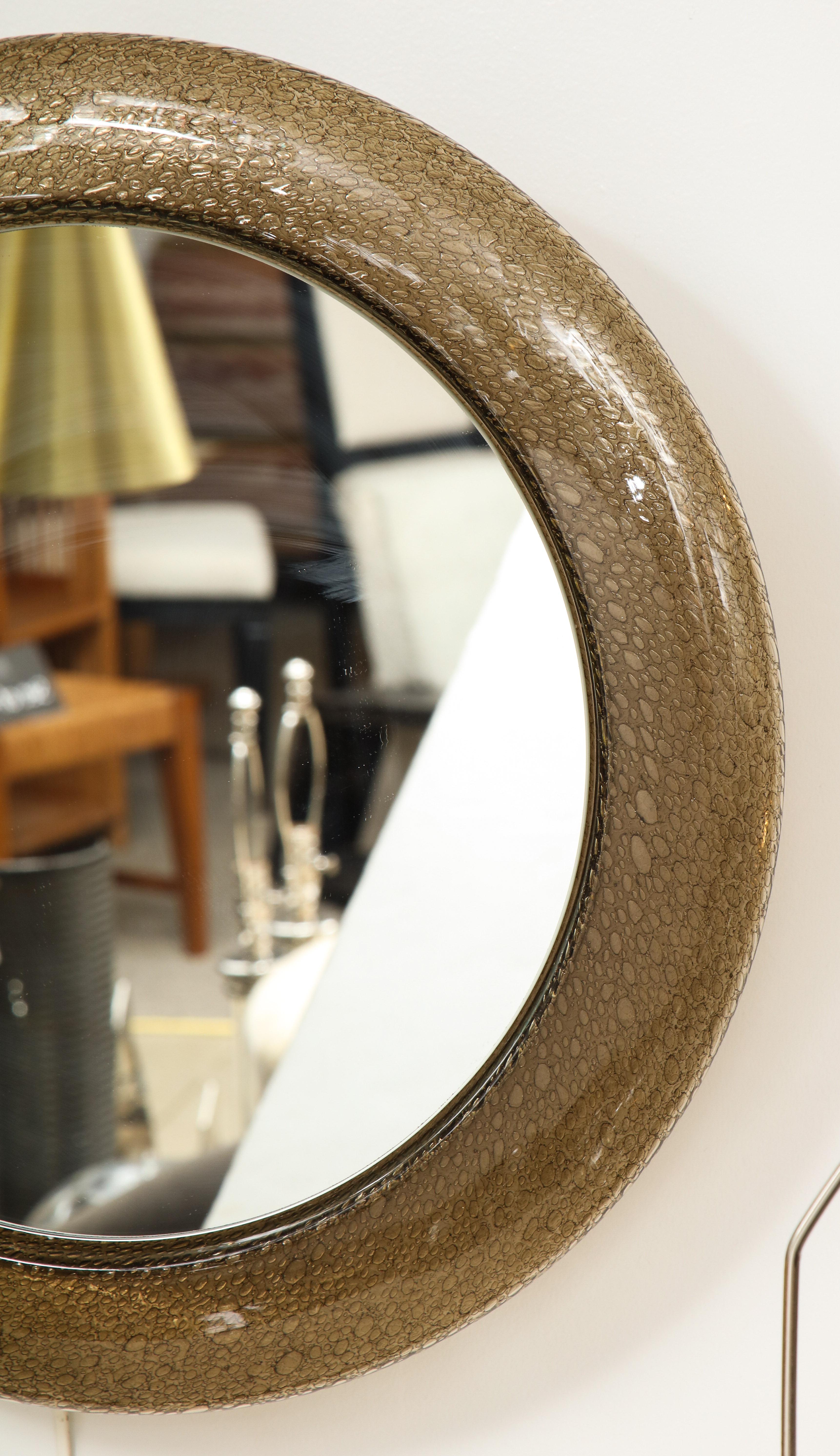 Mid-Century Modern Miroir à bordure en verre de Murano enluminé Mazzega en vente