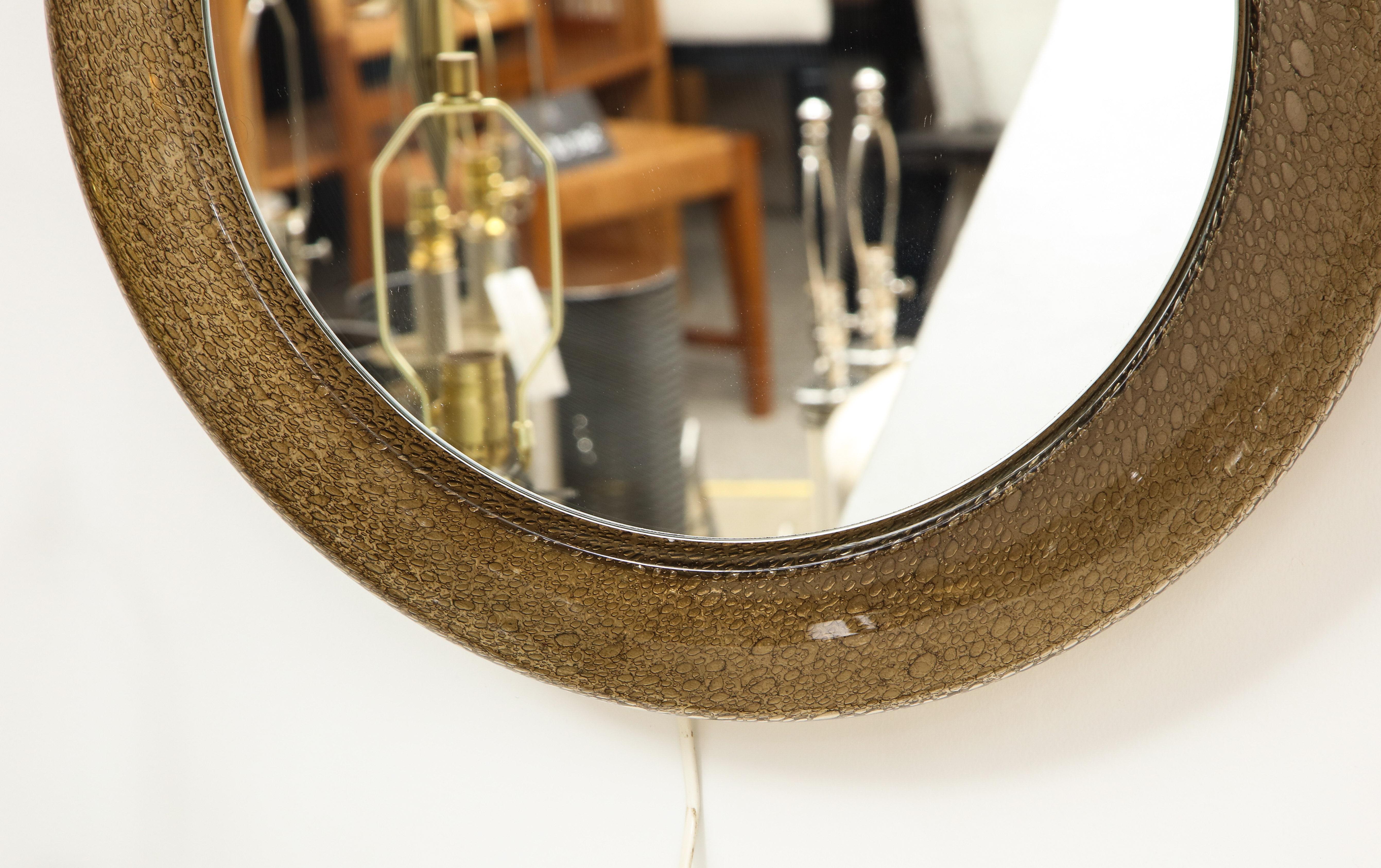 20ième siècle Miroir à bordure en verre de Murano enluminé Mazzega en vente
